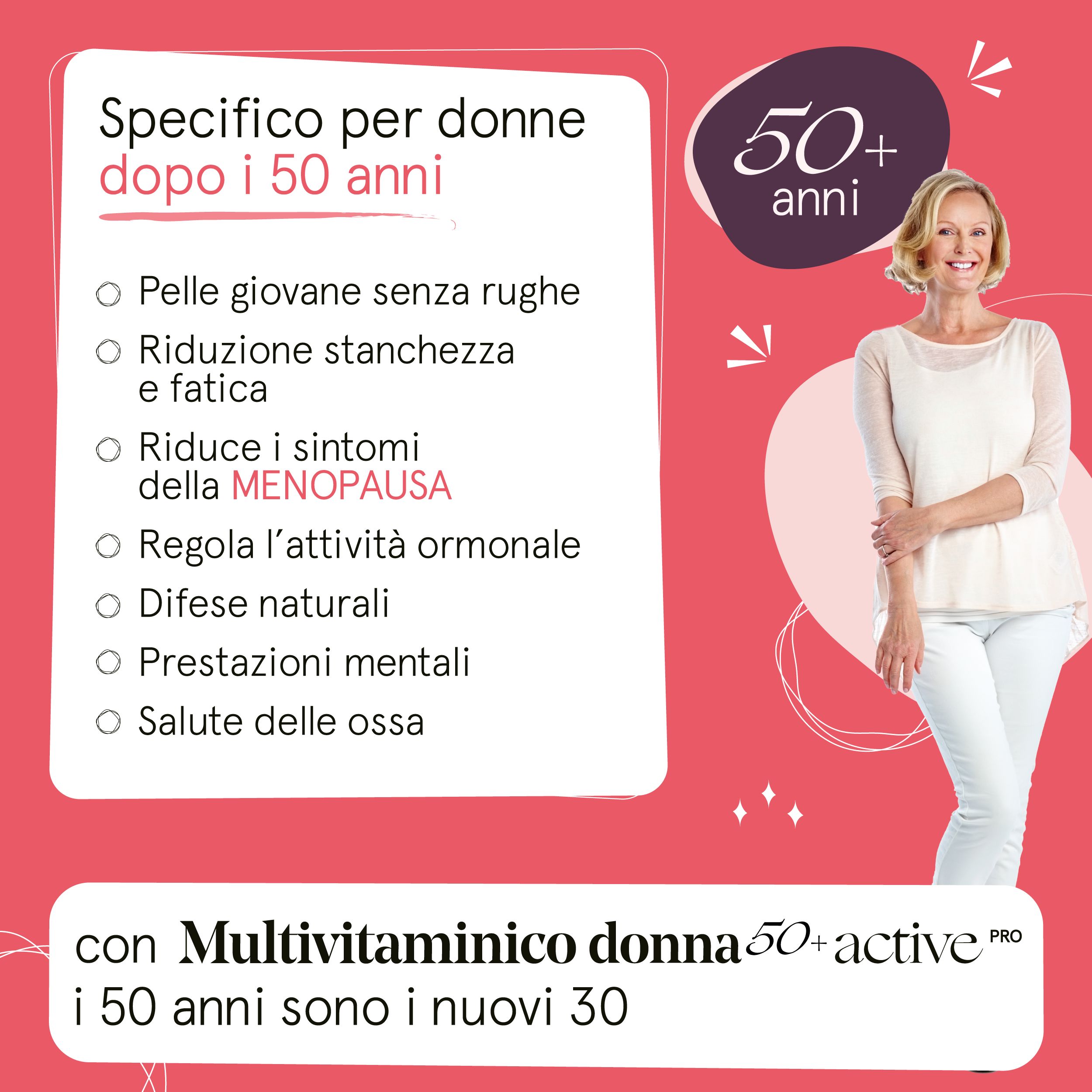 Vitaminact - Multivitaminico per donna 50 anni Active pro