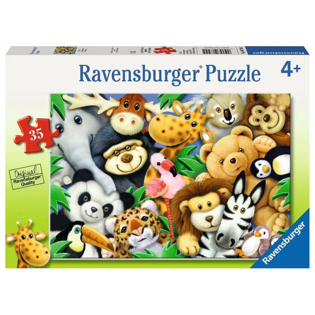 Confezione Ravensburger Puzzle Plüschtiere. Pezzi di puzzle con animali, 35 pezzi, età consigliata 4+.