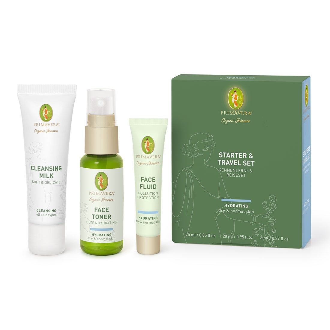 Primavera Organic Skincare Starter &amp; Traveller Set Idratante