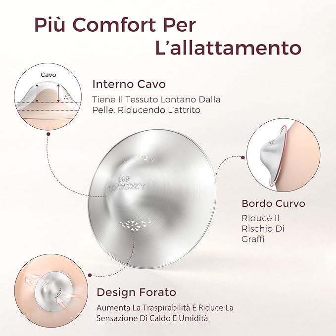 Coppette d’argento per l’allattamento Momcozy
