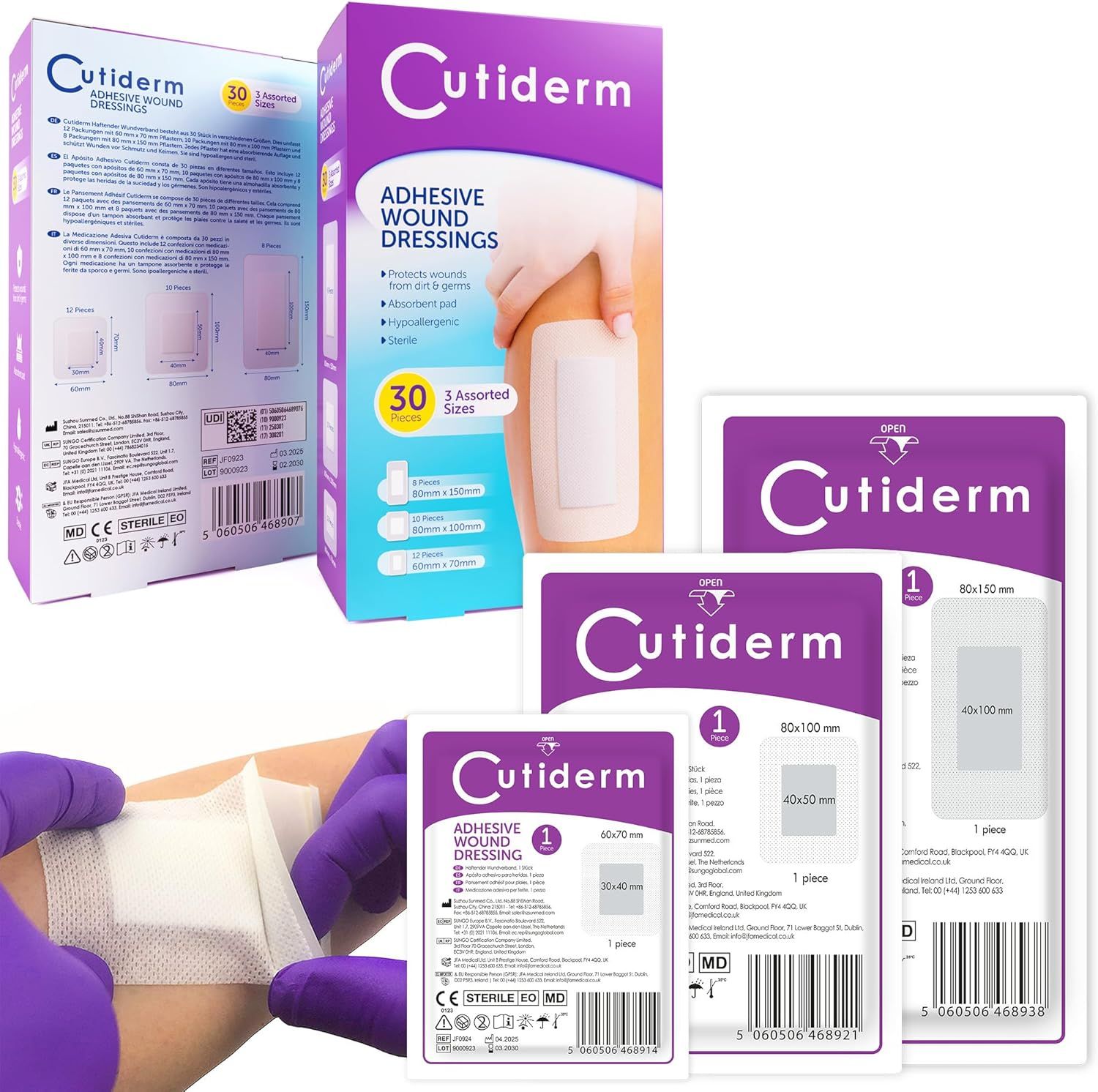 Bendaggio sterile per ferite Cutiderm