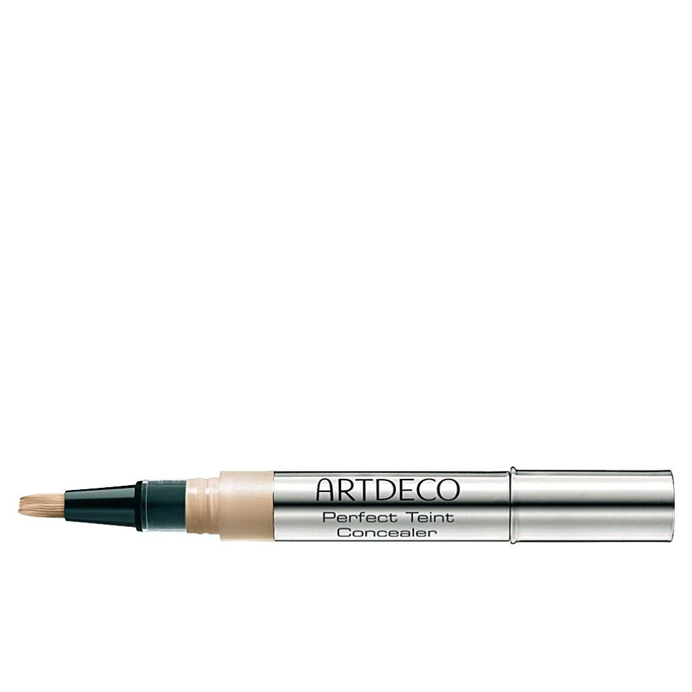 Correttore Artdeco Perfect Teint. Stick argentato con texture beige chiaro e applicatore. Tappo nero.