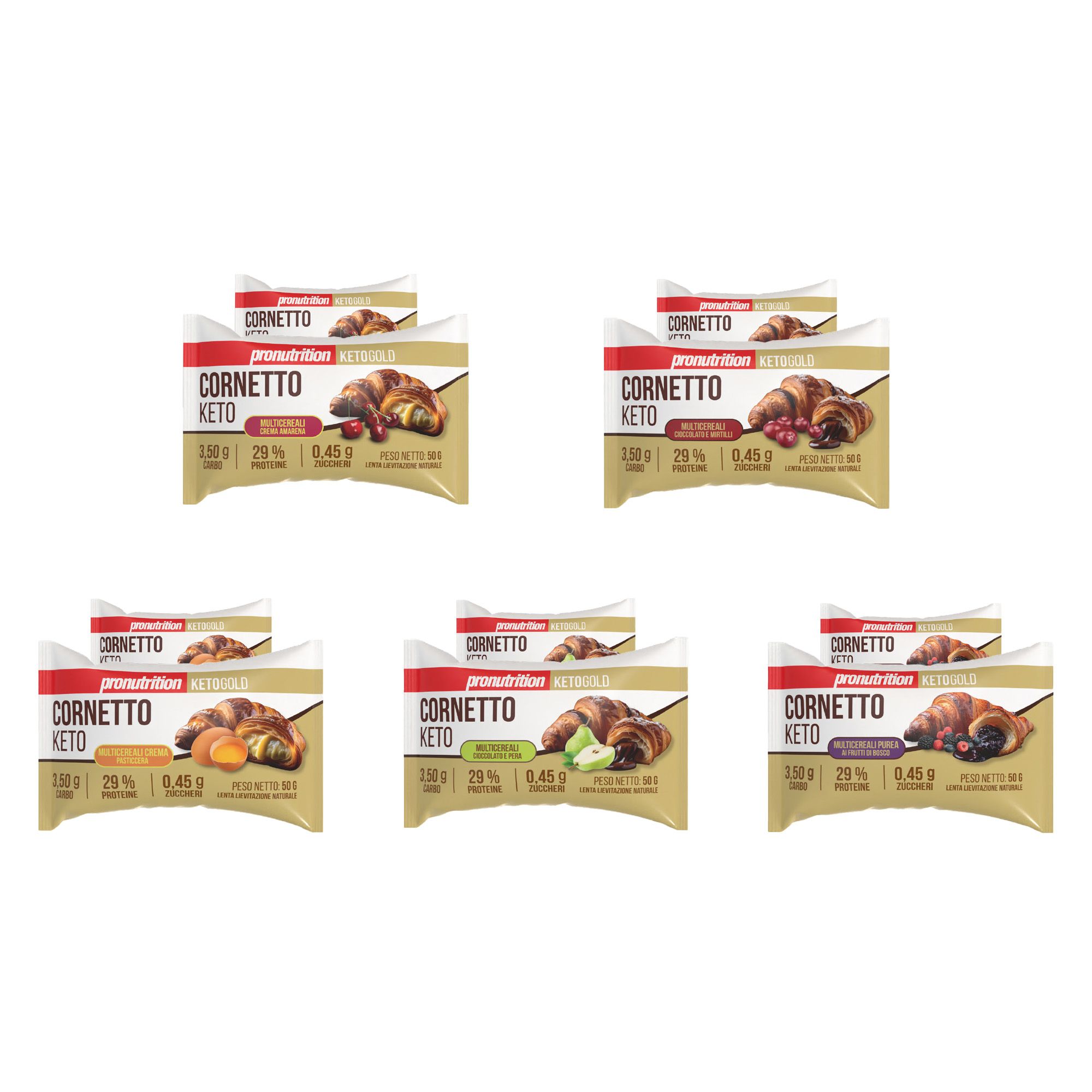 Pronutrition Cornetto Keto 10 x 50 g gusti misti