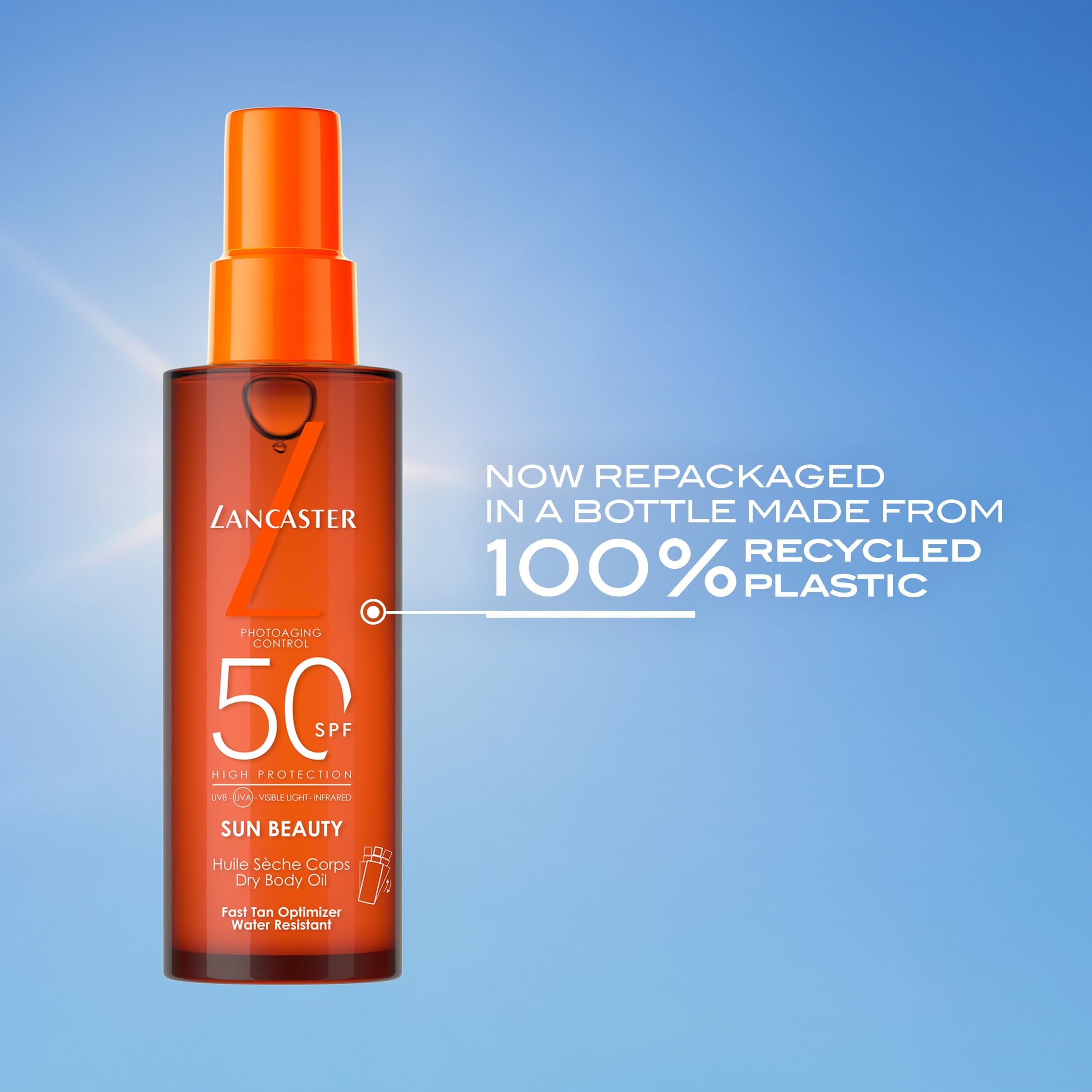 Lancaster Sun Beauty Body Dry Oil SPF50 – Olio Solare di Lusso per una Pelle Radiosa, 150 Ml