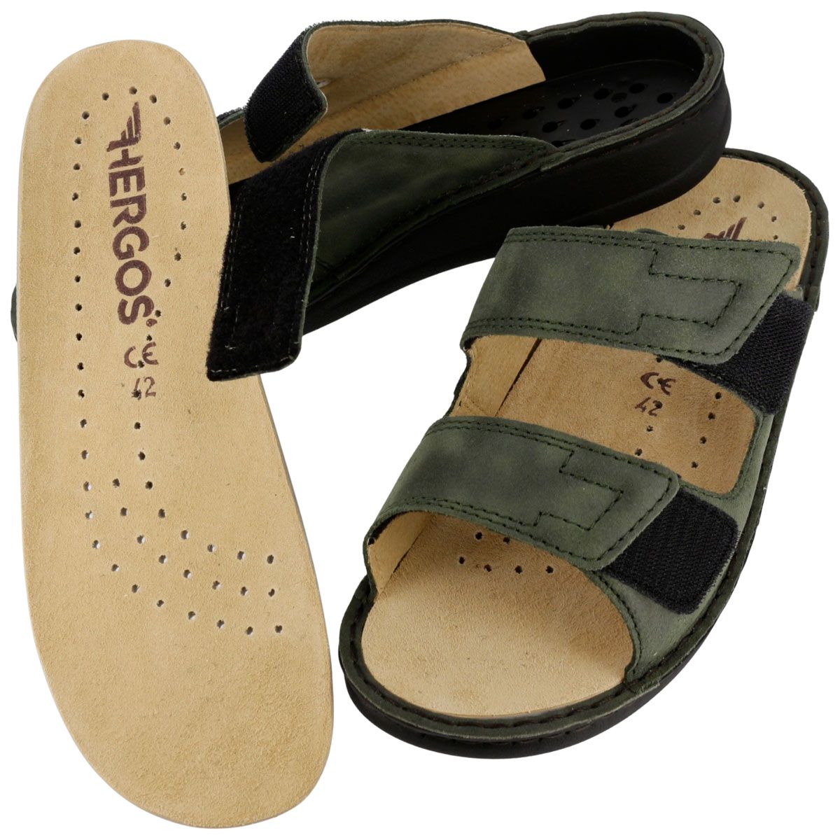 Hergos H440 - Sabot uomo in pelle con plantare estraibile