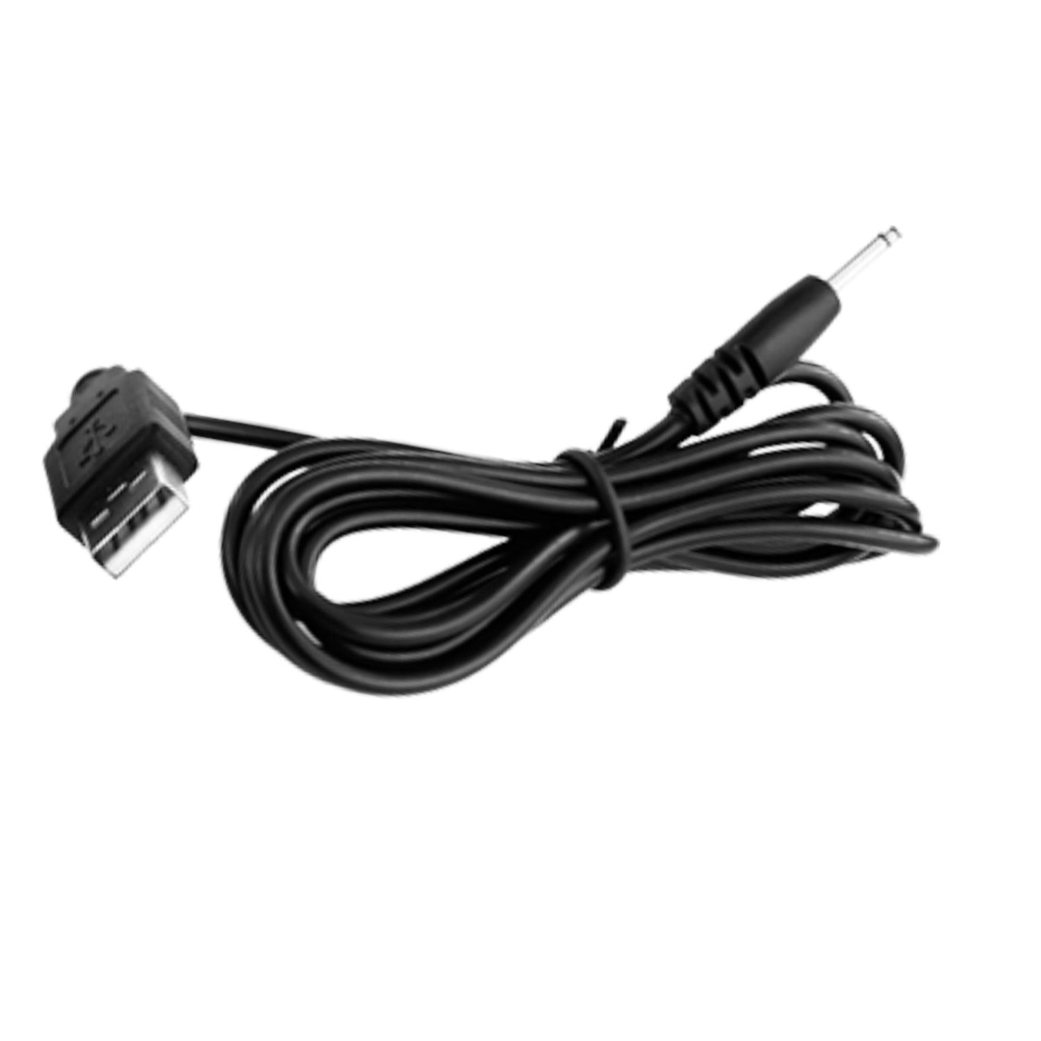 Cavo di ricarica USB nero con spina.