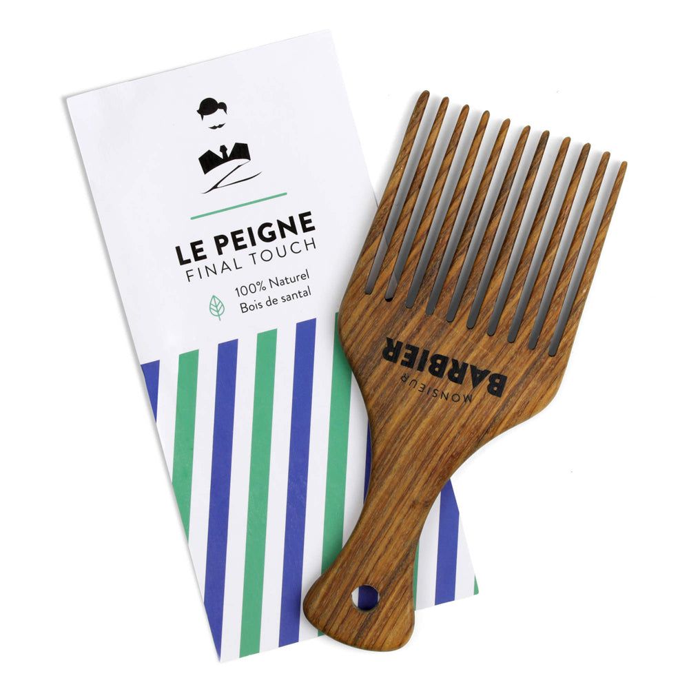 Monsieur BARBIER - Pettine afro al sandalo per barba e capelli