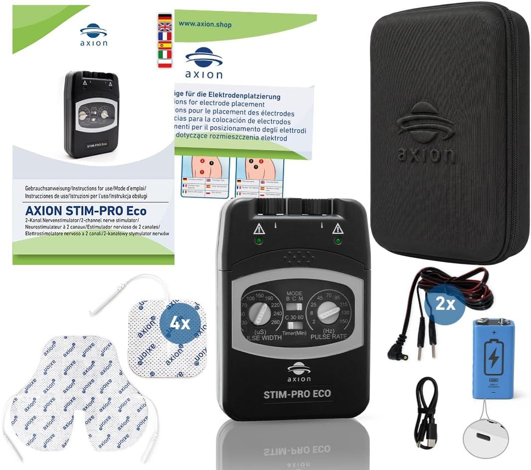 axion® Dispositivo TENS STIM-PRO Eco con batteria Li-Ion a blocco da 9V