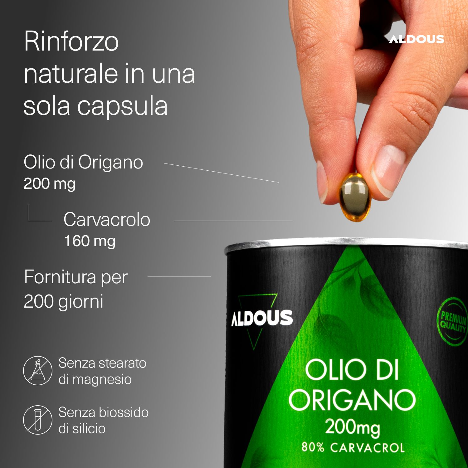 Aldous - Olio di Origano - Sistema Immunitario, Digestivo