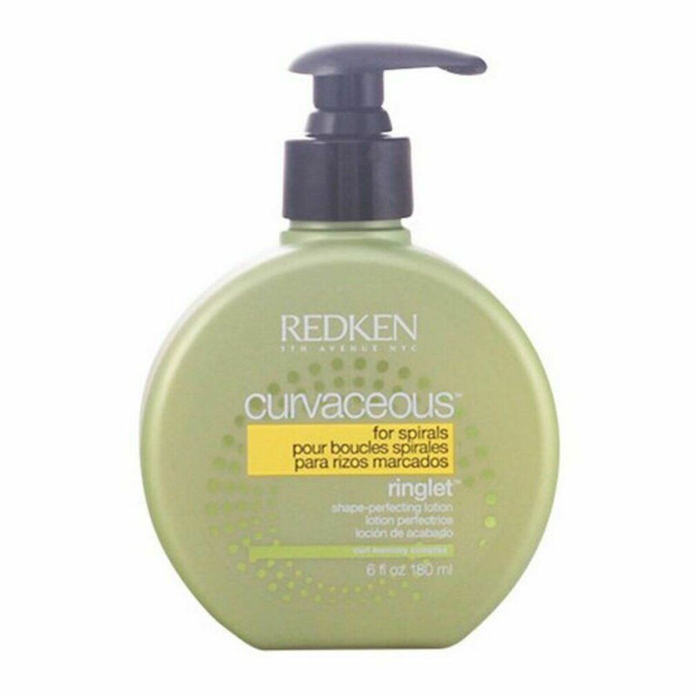 Flacone verde con dosatore nero. Scritta: Redken Curvaceous Ringlet. Per ricci.
