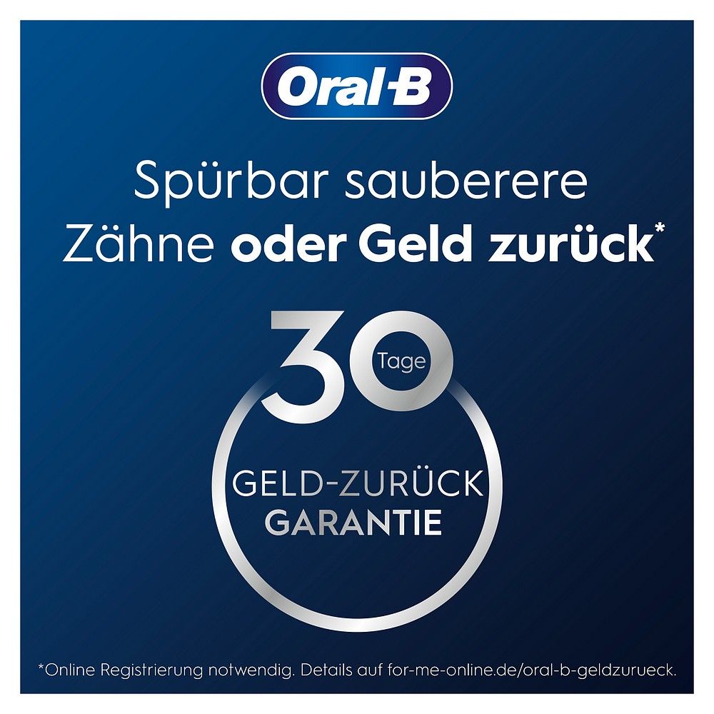 Oral-B garanzia soddisfatti o rimborsati 30 giorni per denti visibilmente più puliti.