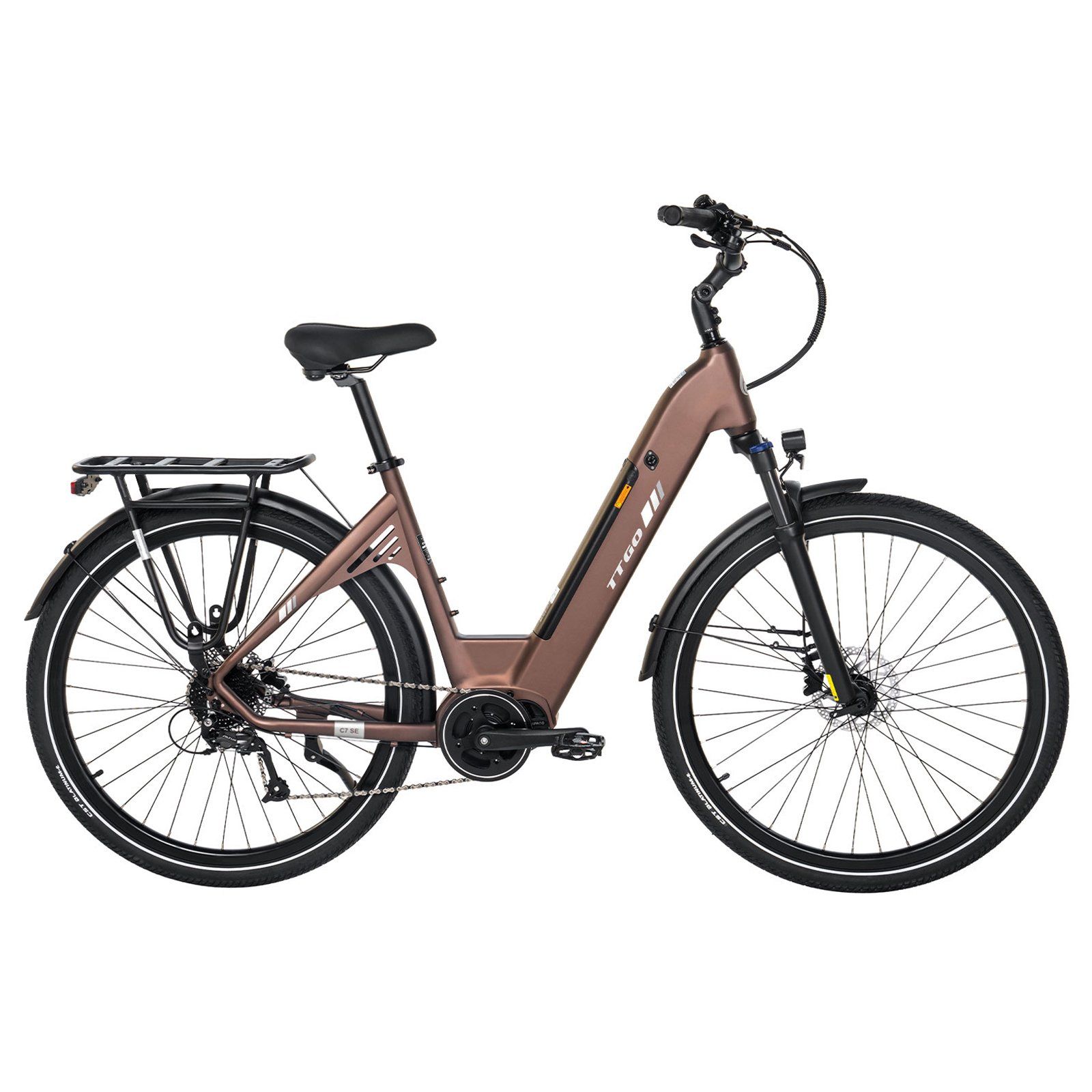 TTGO C7 SE Bicicletta elettrica a lunga autonomia da 36 V 18 Ah con motore centrale Bafang