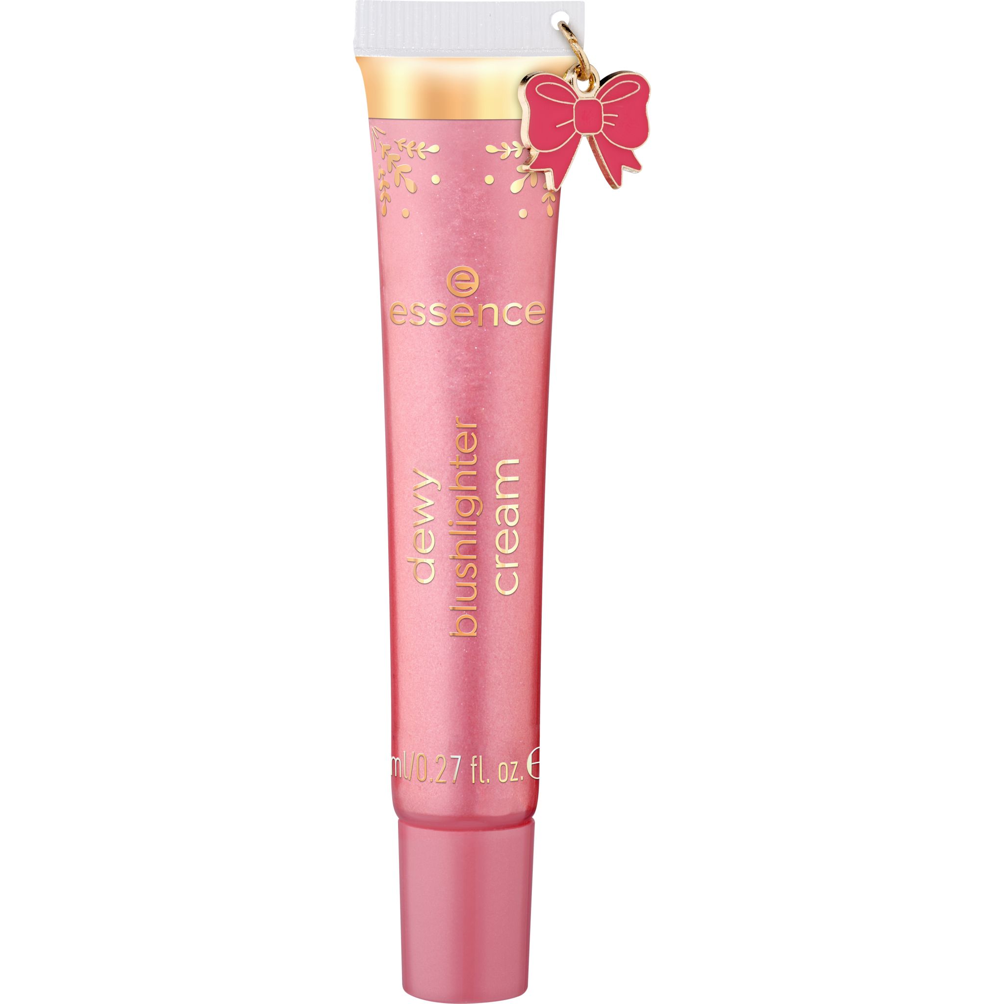 Crema 'Dewy Blushlighter Cream' essence in tubetto rosa con ciondolo fiocco.