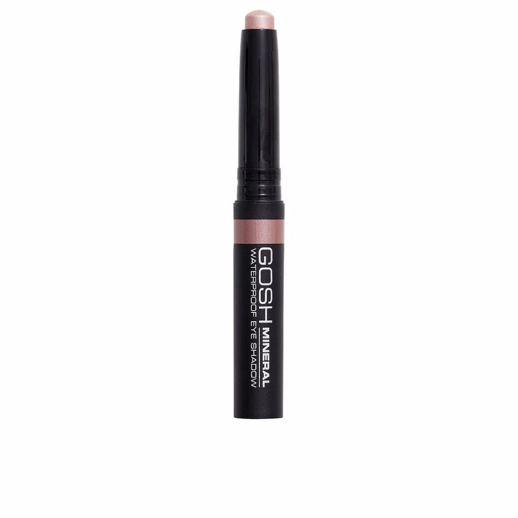 Ombretto waterproof Gosh Mineral 009-Rose. Stick nero con ombretto rosa. Nome del prodotto e marchio visibili.