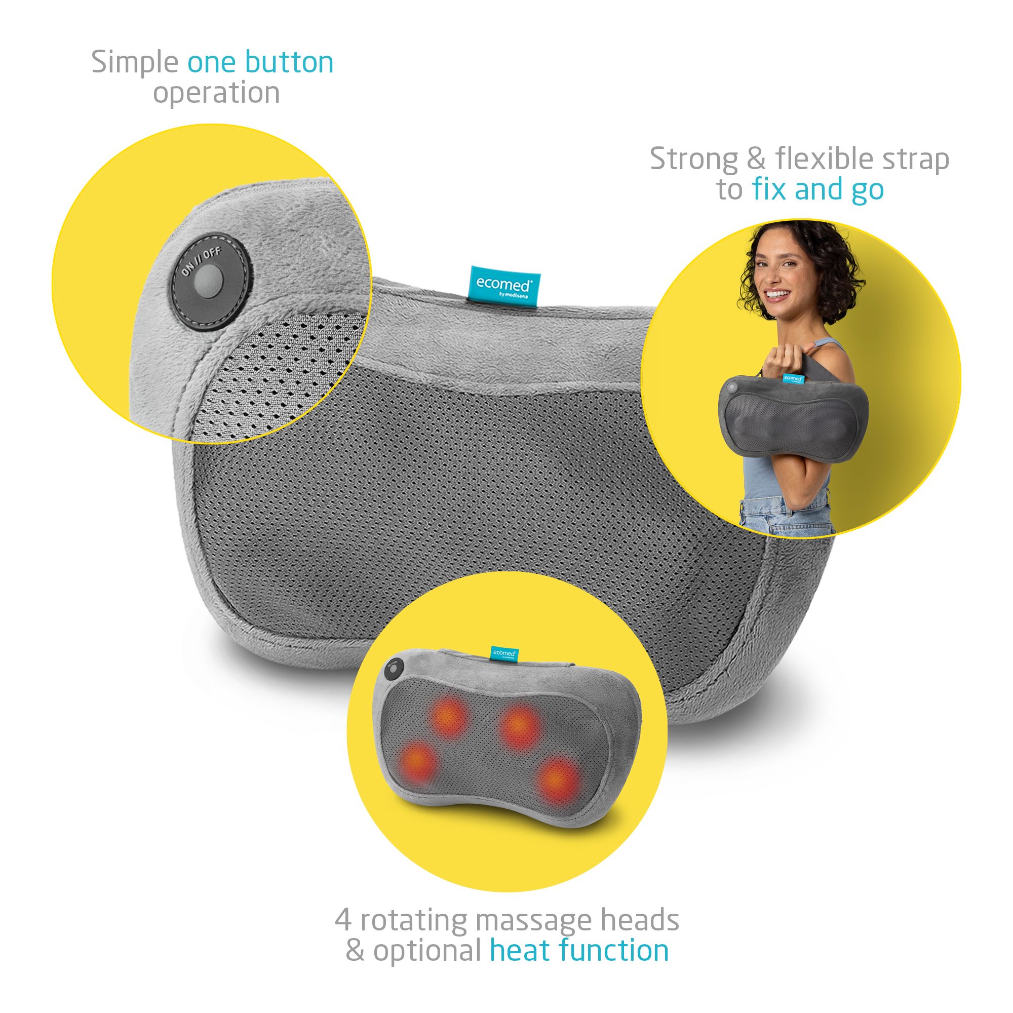 ecomed by medisana MC-25E Cuscino massaggiante Shiatsu