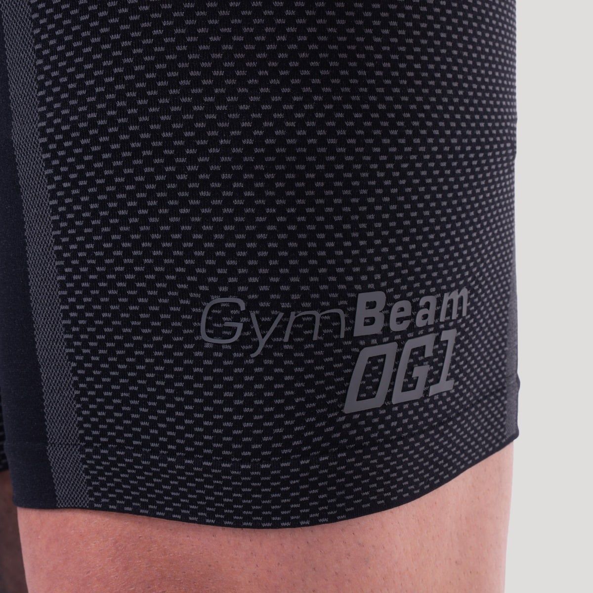 GymBeam Pantaloncini uomo slim senza cuciture, neri e grigi