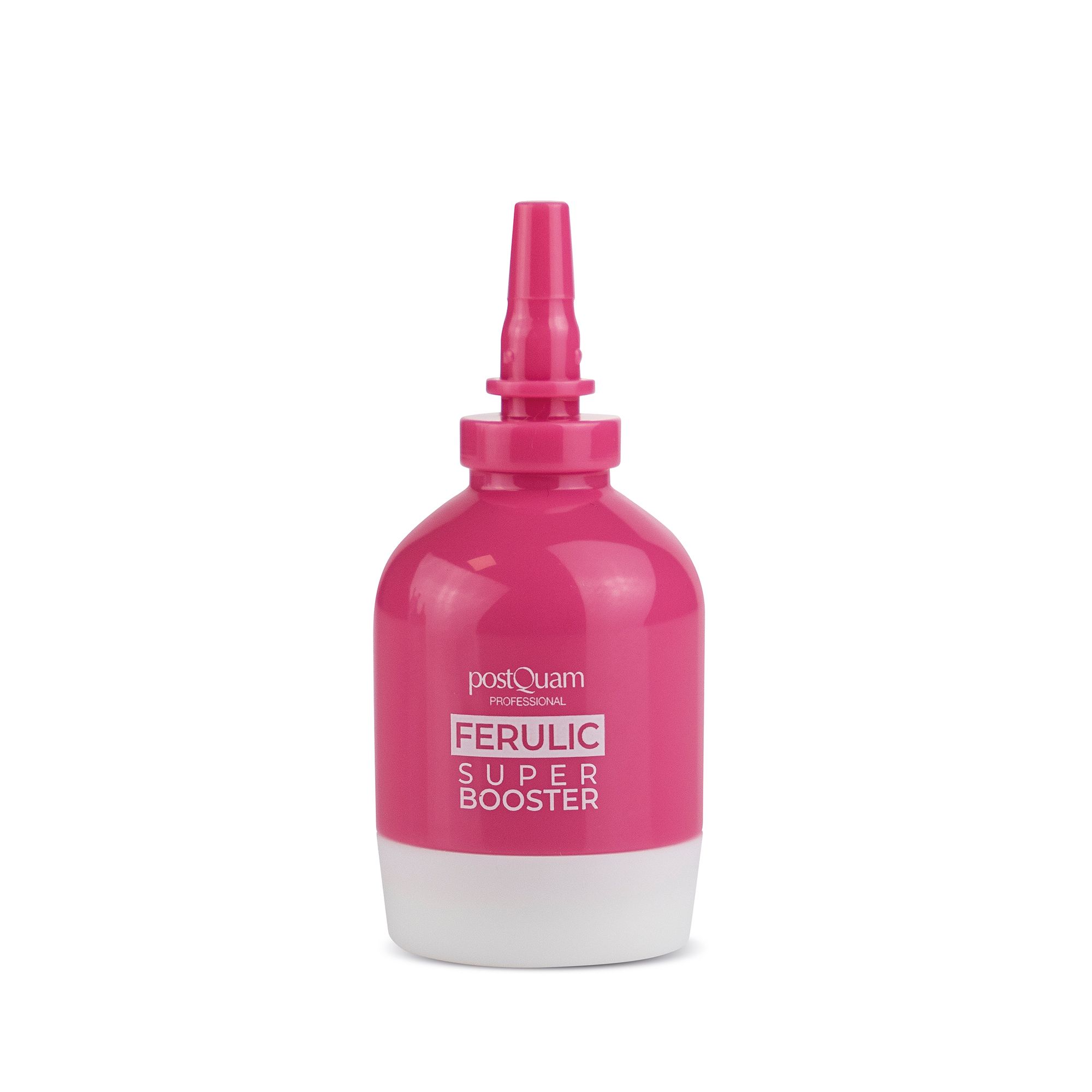 Flacone rosa e bianco. Testo: FERULIC SUPER BOOSTER.