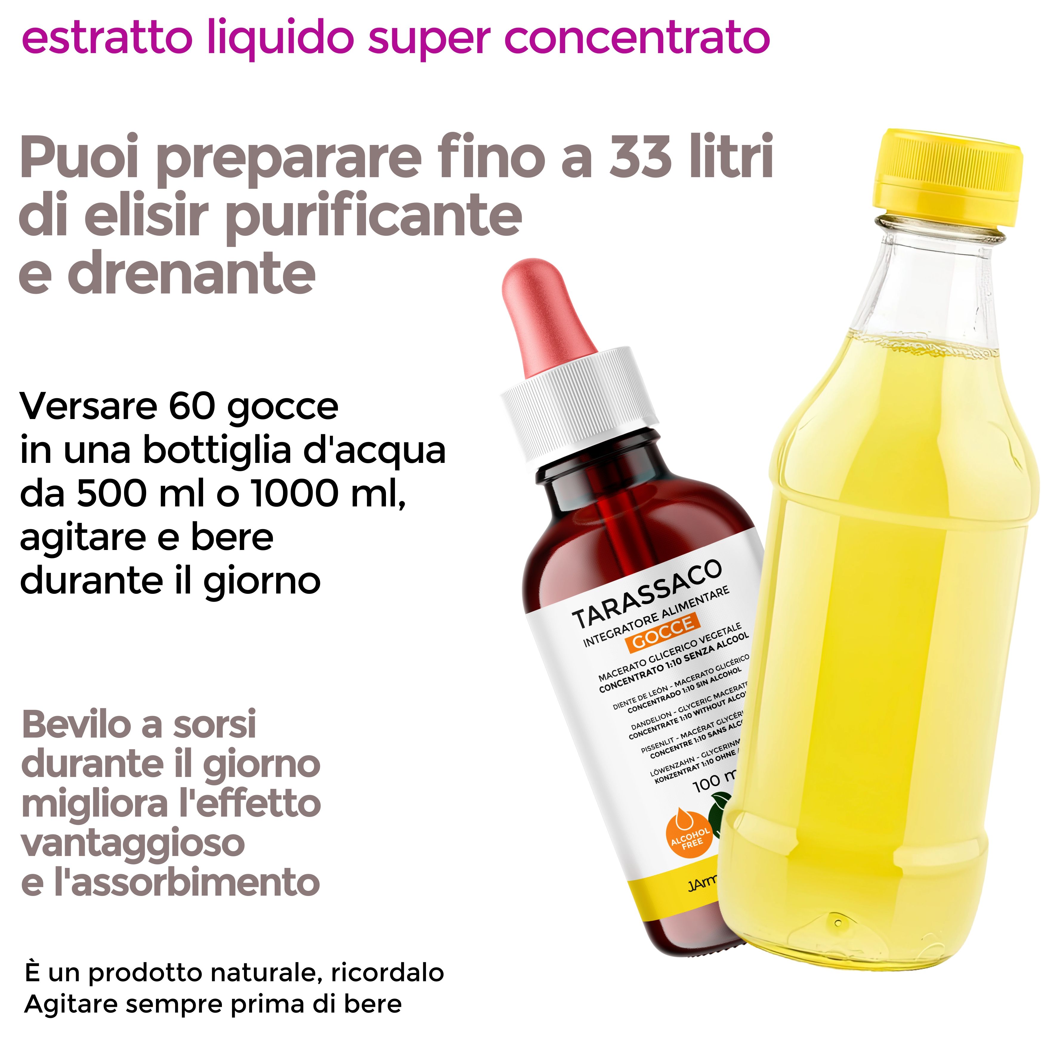 Flacone con gocce e liquido giallo. Testo: Estratto liquido super concentrato. J.Armor Pharma.