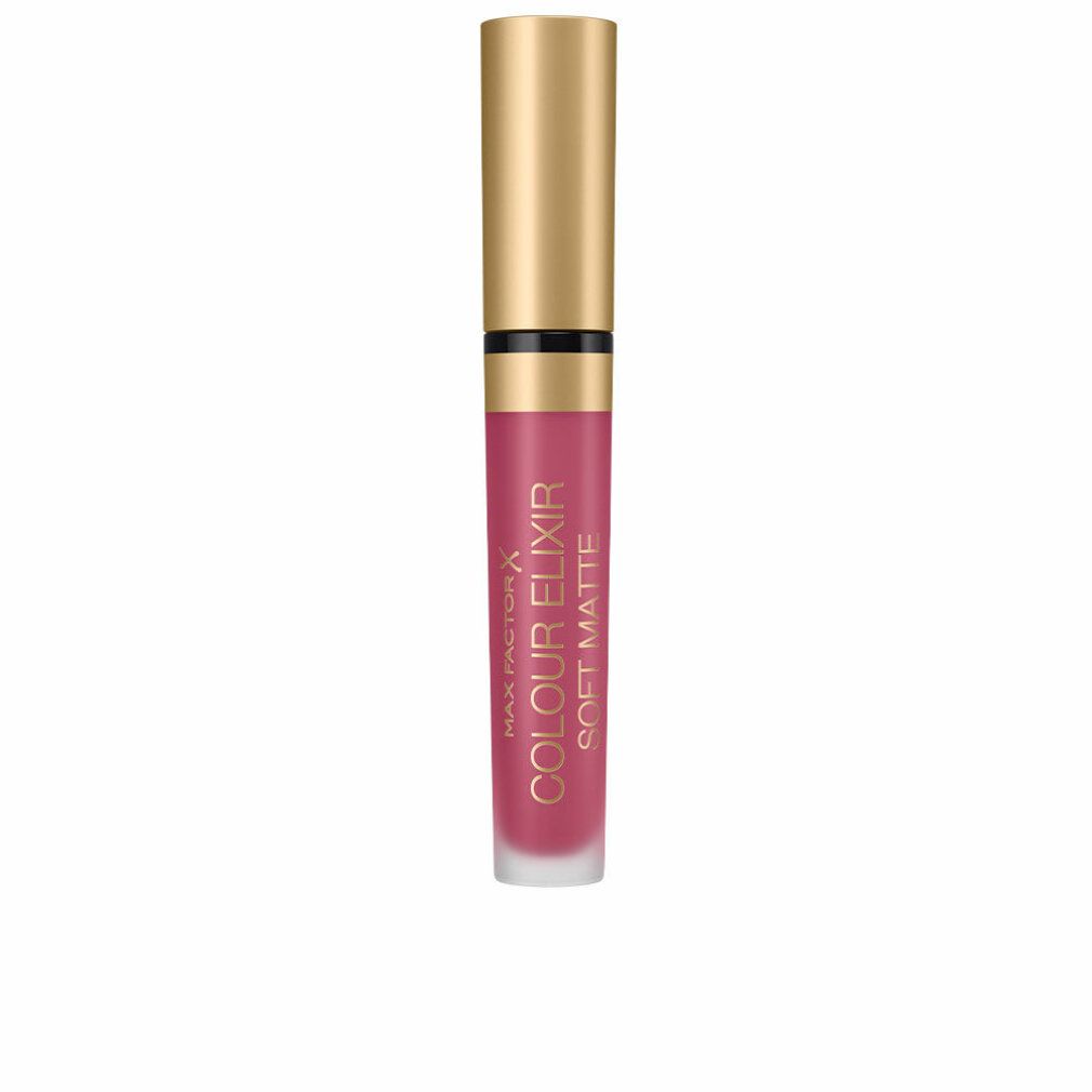 Rossetto rosa con tappo dorato. Scritta: Colour Elixir Soft Matte.
