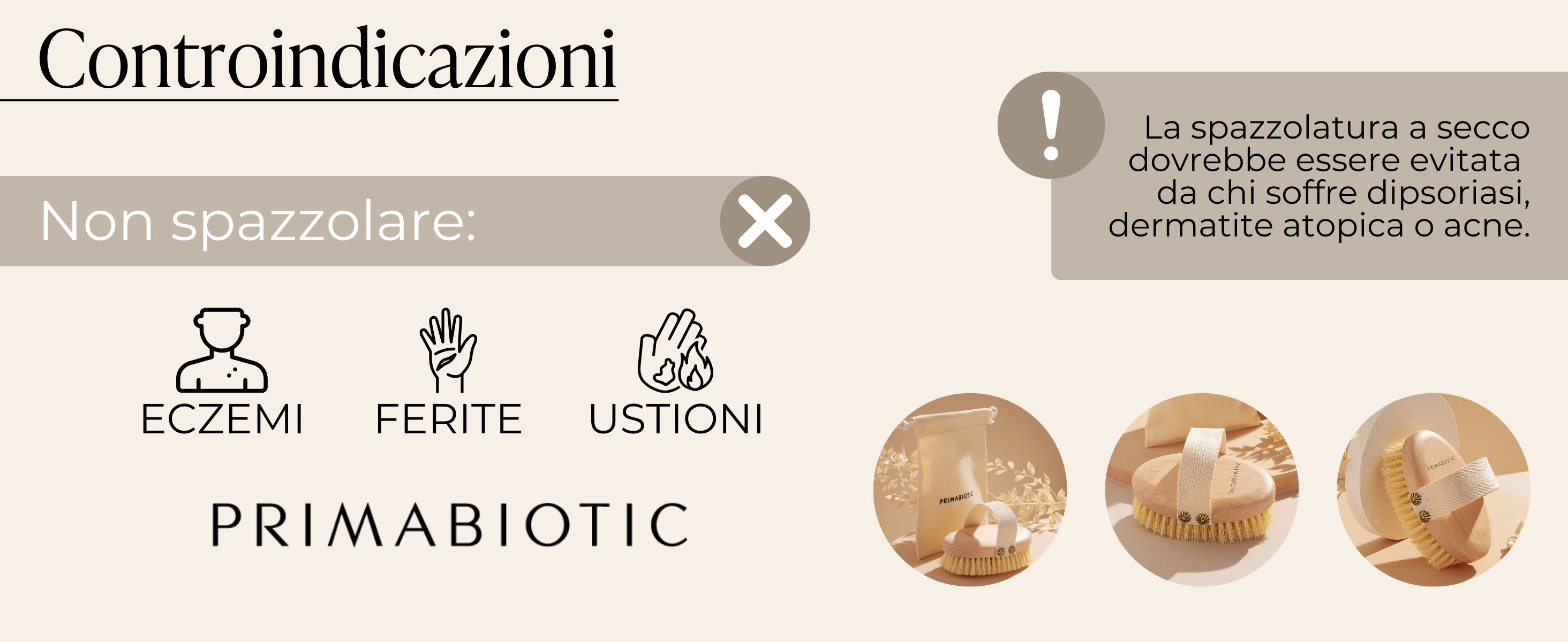 Primabiotic Spazzola per massaggio corpo con custodia, prodotto ecologico dall'Europa