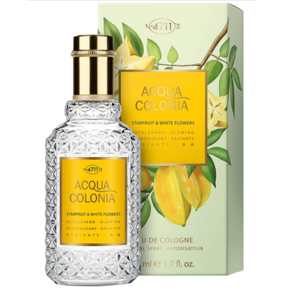 Flacone e scatola 4711 Acqua Colonia Starfruit & White Flowers Eau de Cologne.