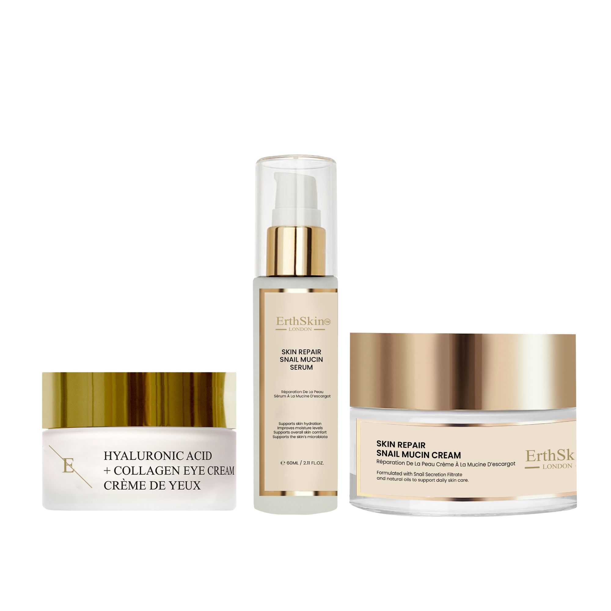 ErthSkin London Set Lumaca con Patch Occhi e Maschera Collagene