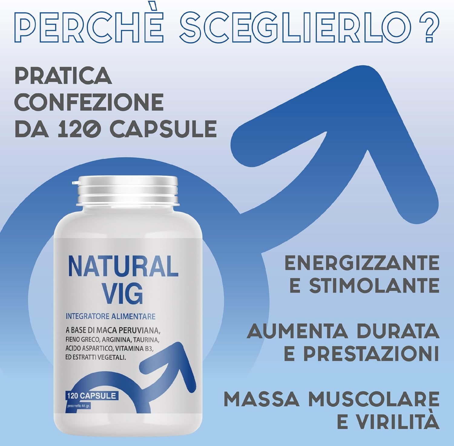 Kamasu NATURAL VIG integratore per uomini Maca nera e Taurina