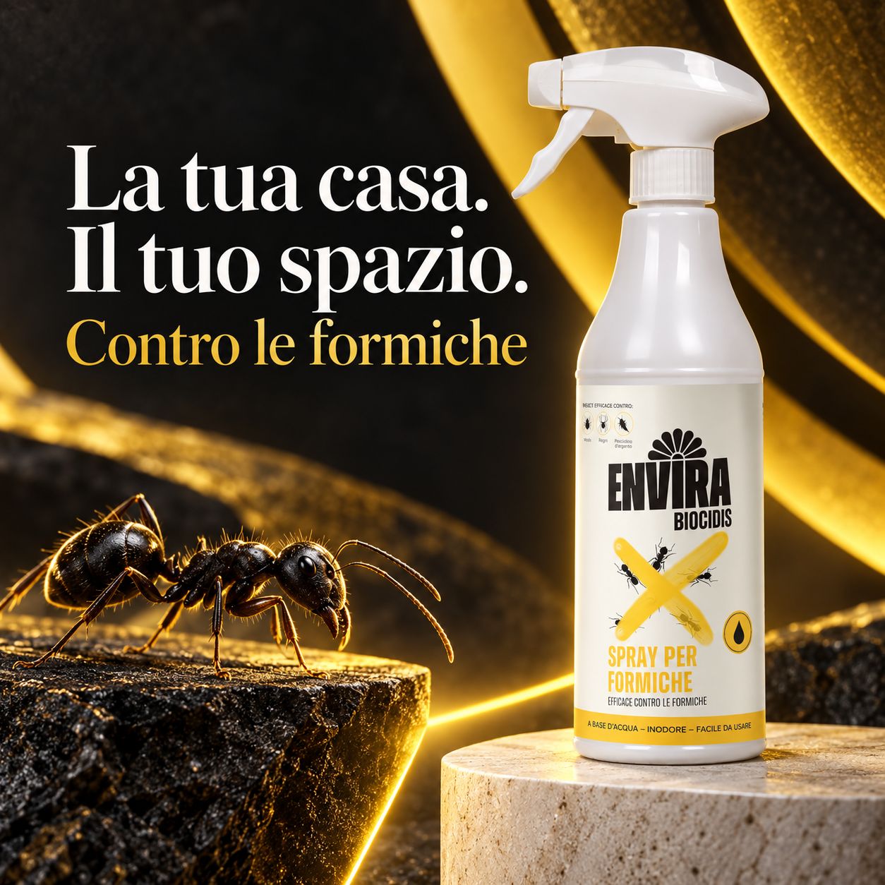 Spray ENVIRA Biocides contro le formiche. A base d'acqua, inodore, facile da usare.