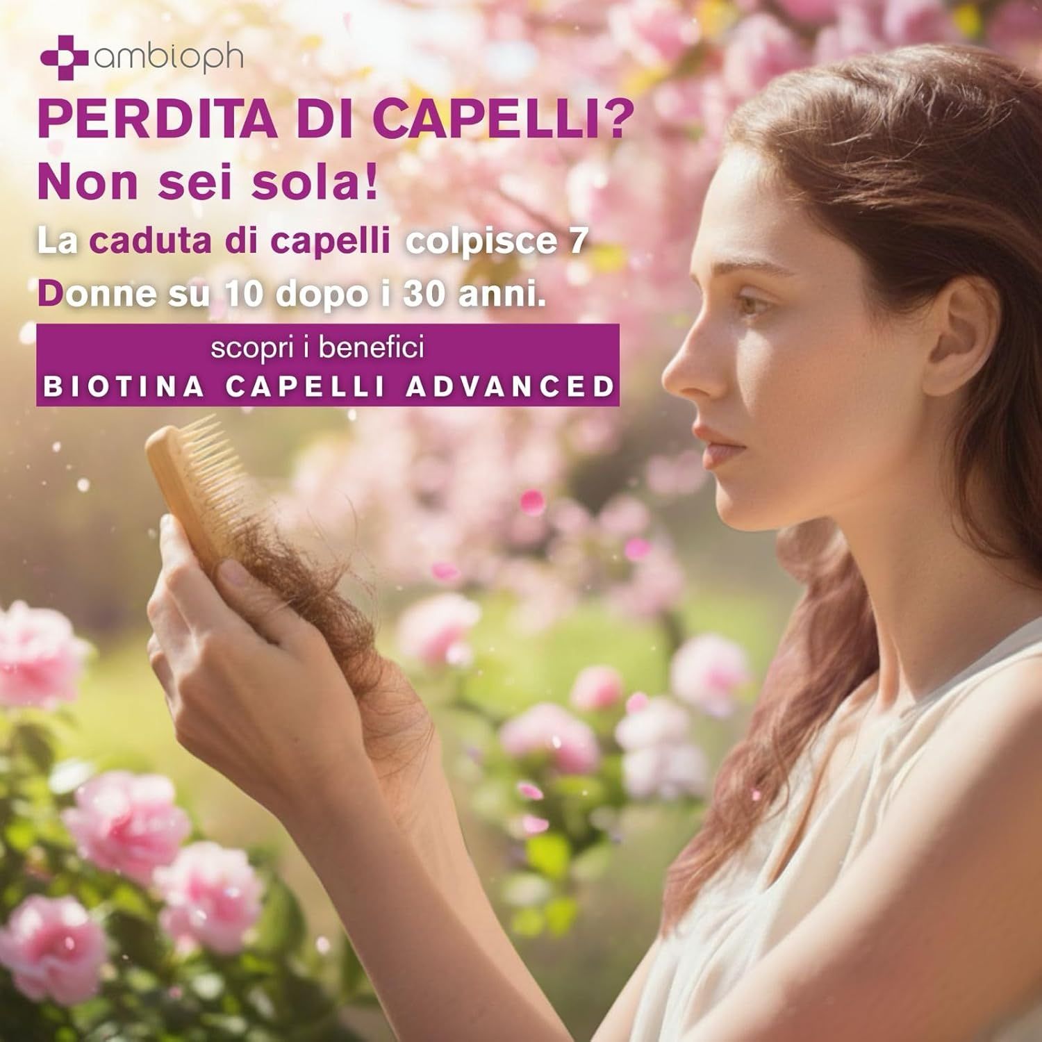 AMBIOPH - Biotina Capelli ADVANCED - Integratori per Capelli con Zinco, Selenio e Vitamina B12