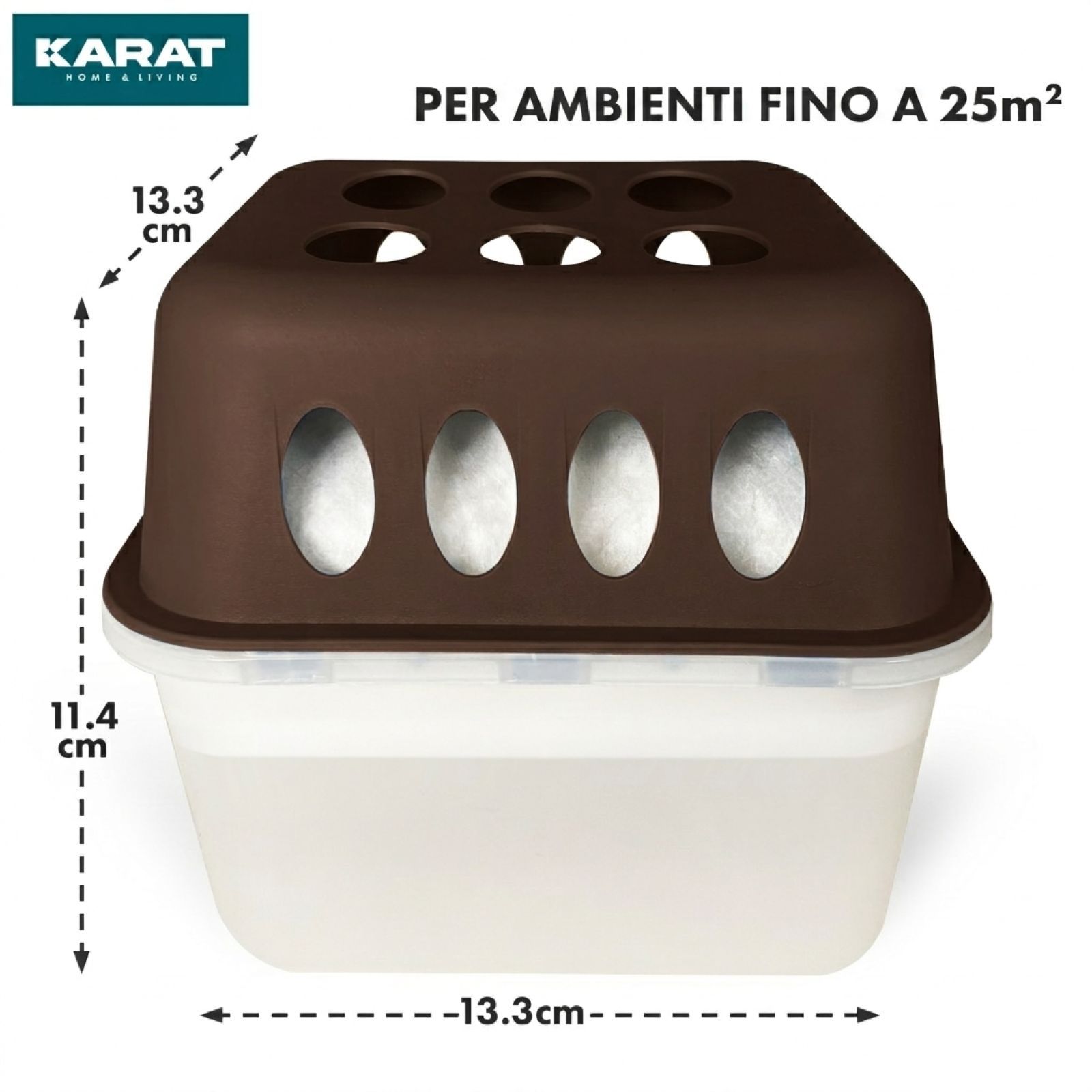 KARAT deumidificatore d’aria Hava con ricariche - deumidificatore ambienti Marrone