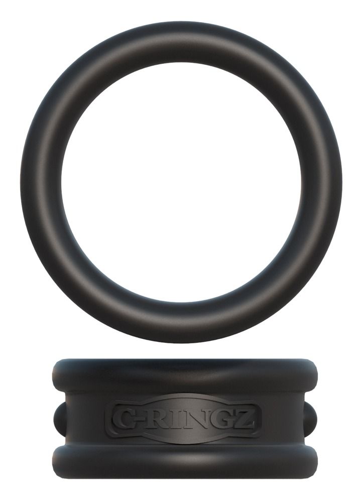 Un anello in silicone nero e un anello più piccolo con doppia scanalatura.