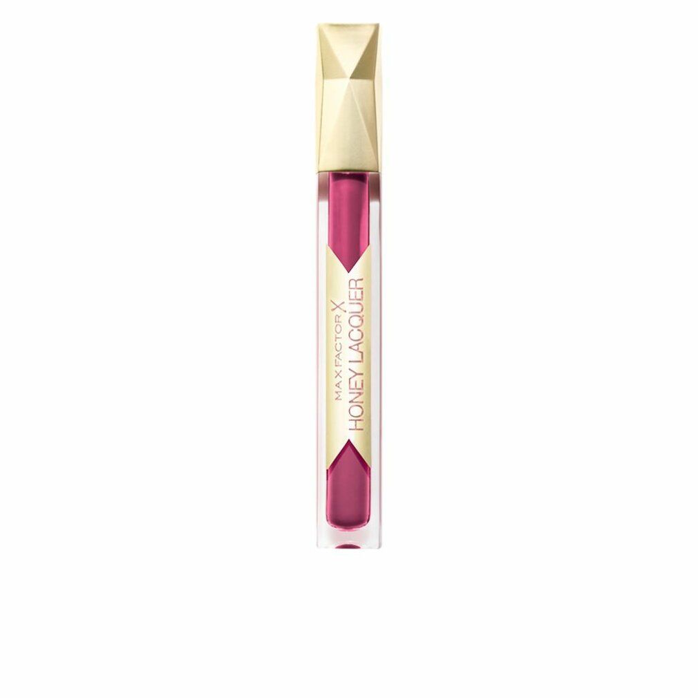 Lucidalabbra con tappo dorato. Scritta: Max Factor Honey Lacquer. Colore: Blooming Berry.