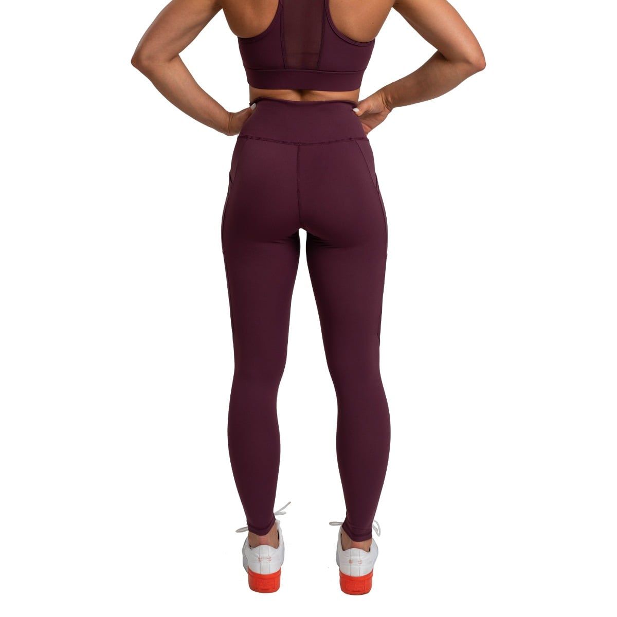 GymBeam Leggings donna Mesh Panel con tasche modello Eggplant