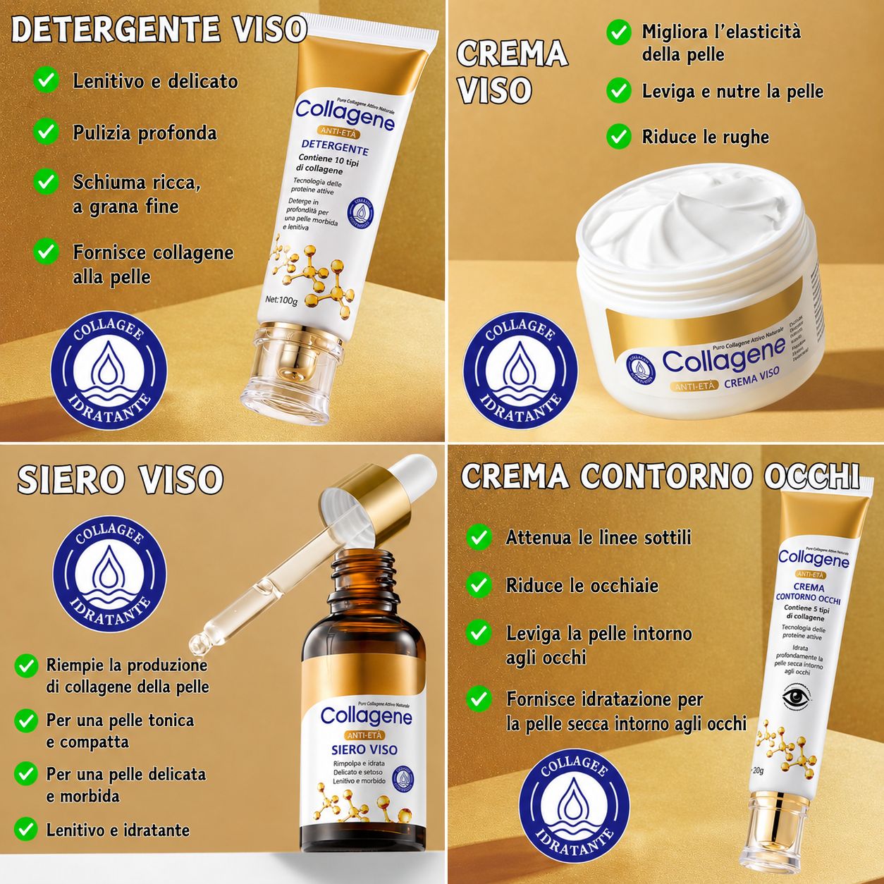 SUMMISHI Set Skincare al Collagene, Anti-Età