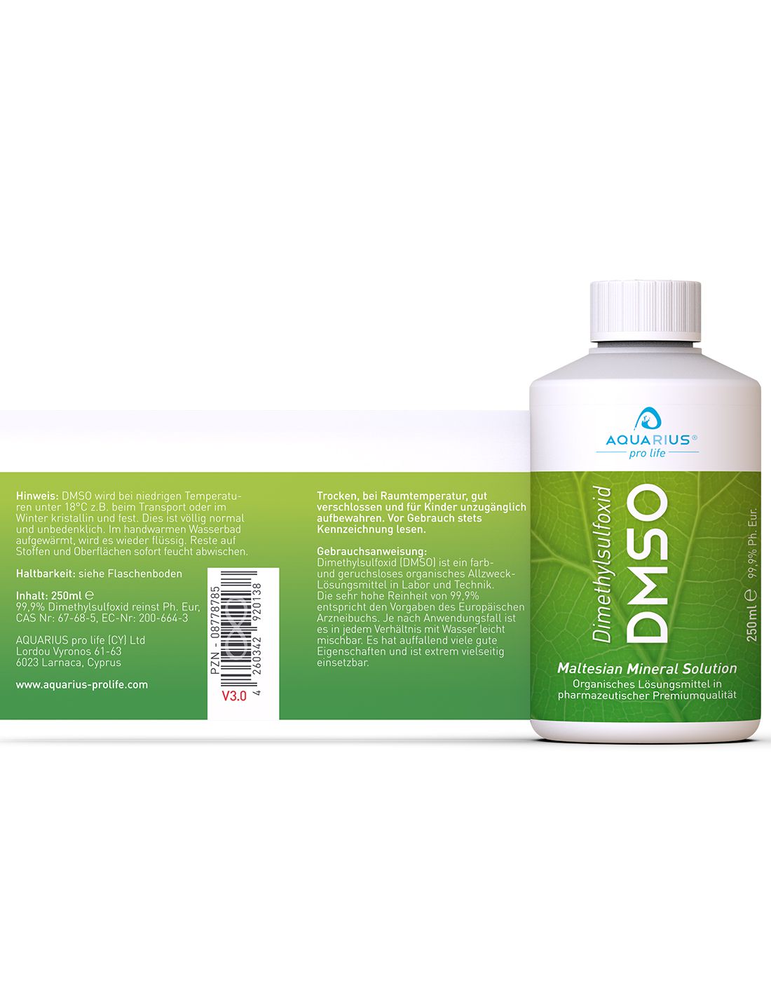 AQUARIUS pro life - DMSO | 99,9% alta purezza (Ph. Eur.)