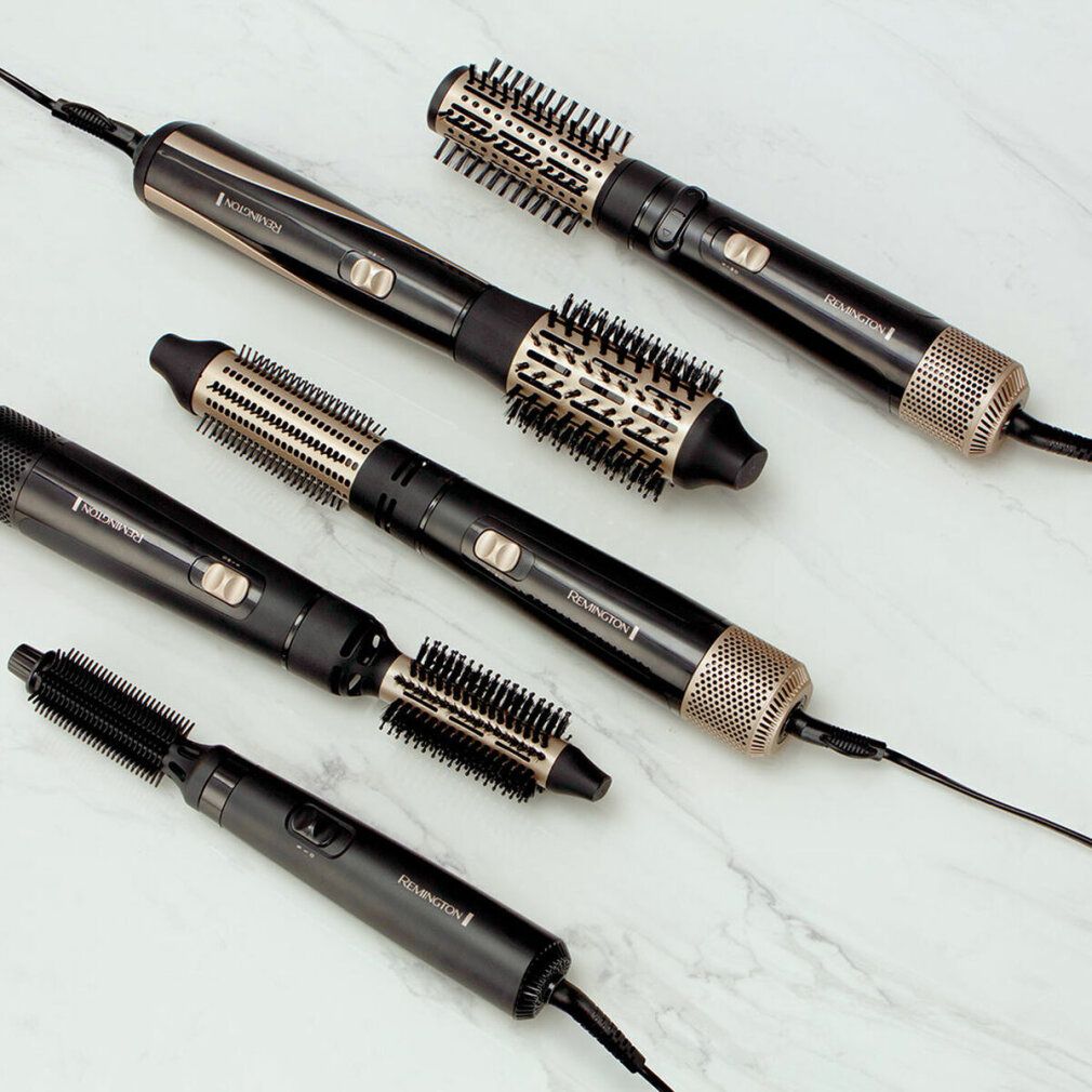 Diversi Remington Multi-Warmluftstyler con diversi accessori. Nero e oro. Accessori e dispositivi con cavo.