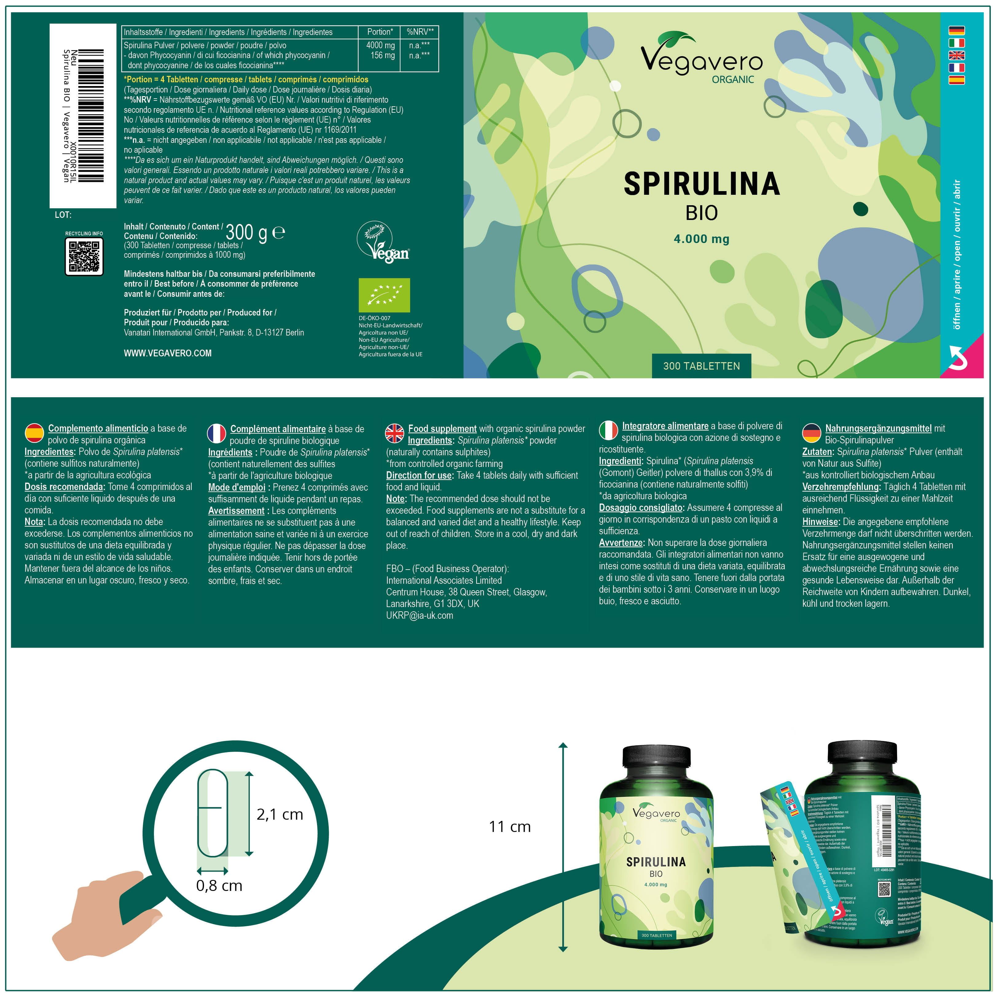 VEGAVERO Spirulina BIO