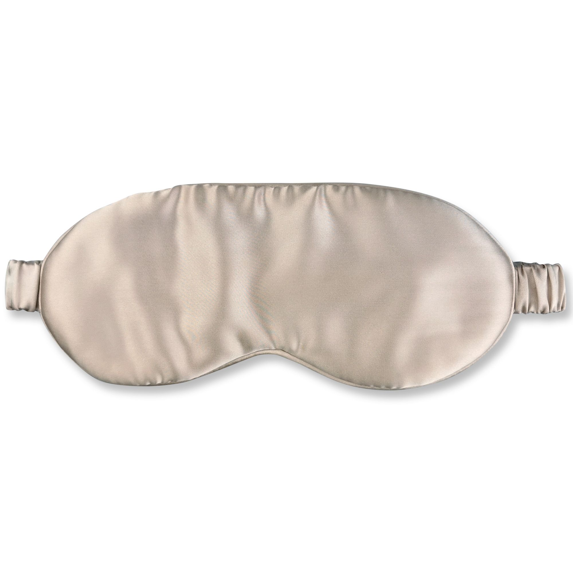 Maschera per gli occhi in seta beige con elastici.