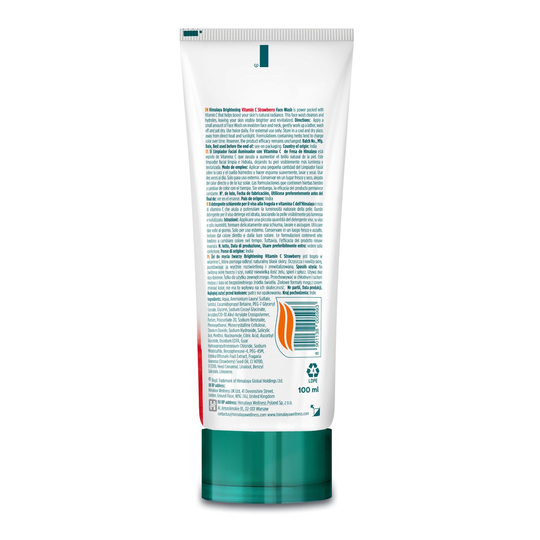 Retro di un tubo Himalaya Brightening Vitamin C Strawberry Face Wash, 100 ml.