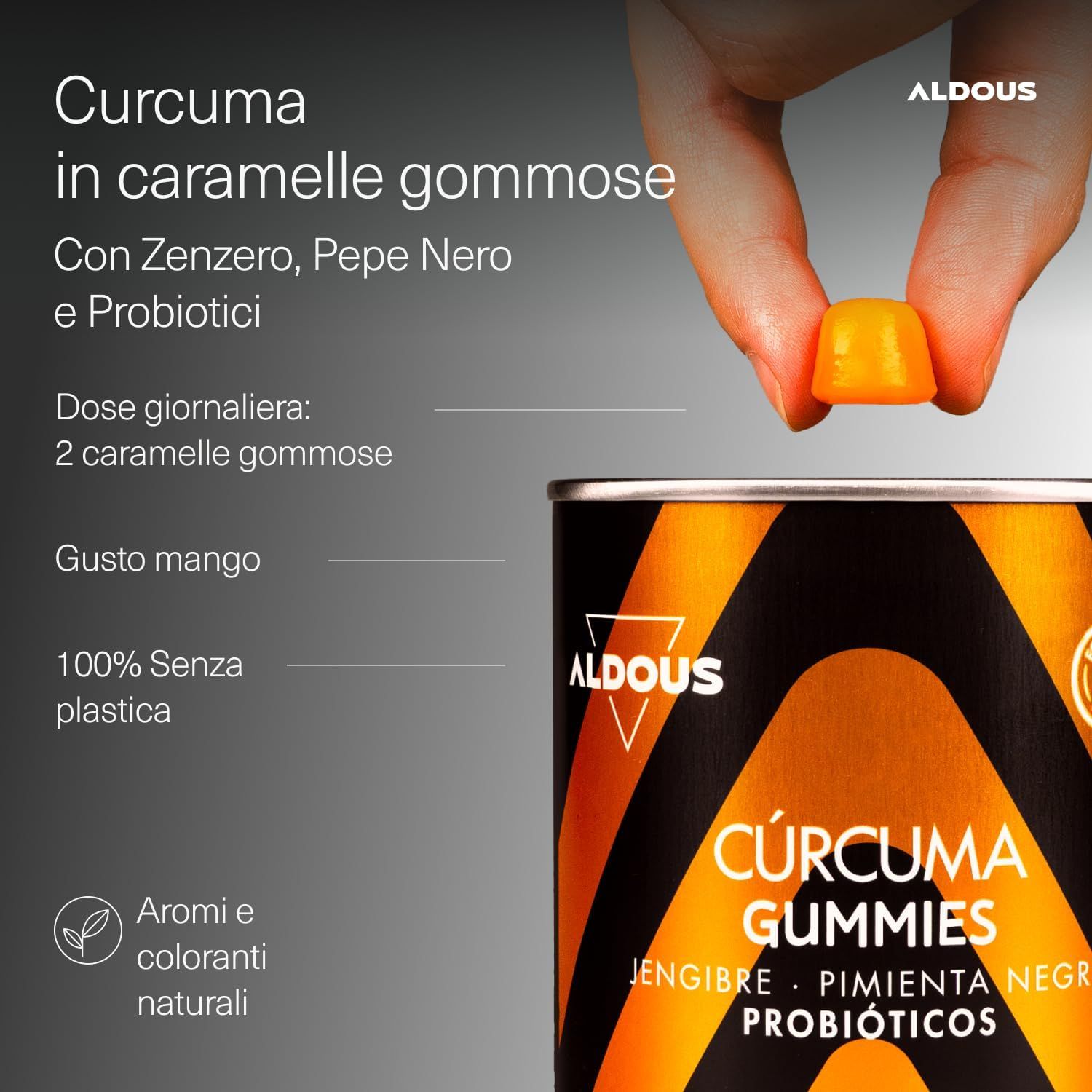 Aldous Caramelle Gommose alla Curcuma con Zenzero