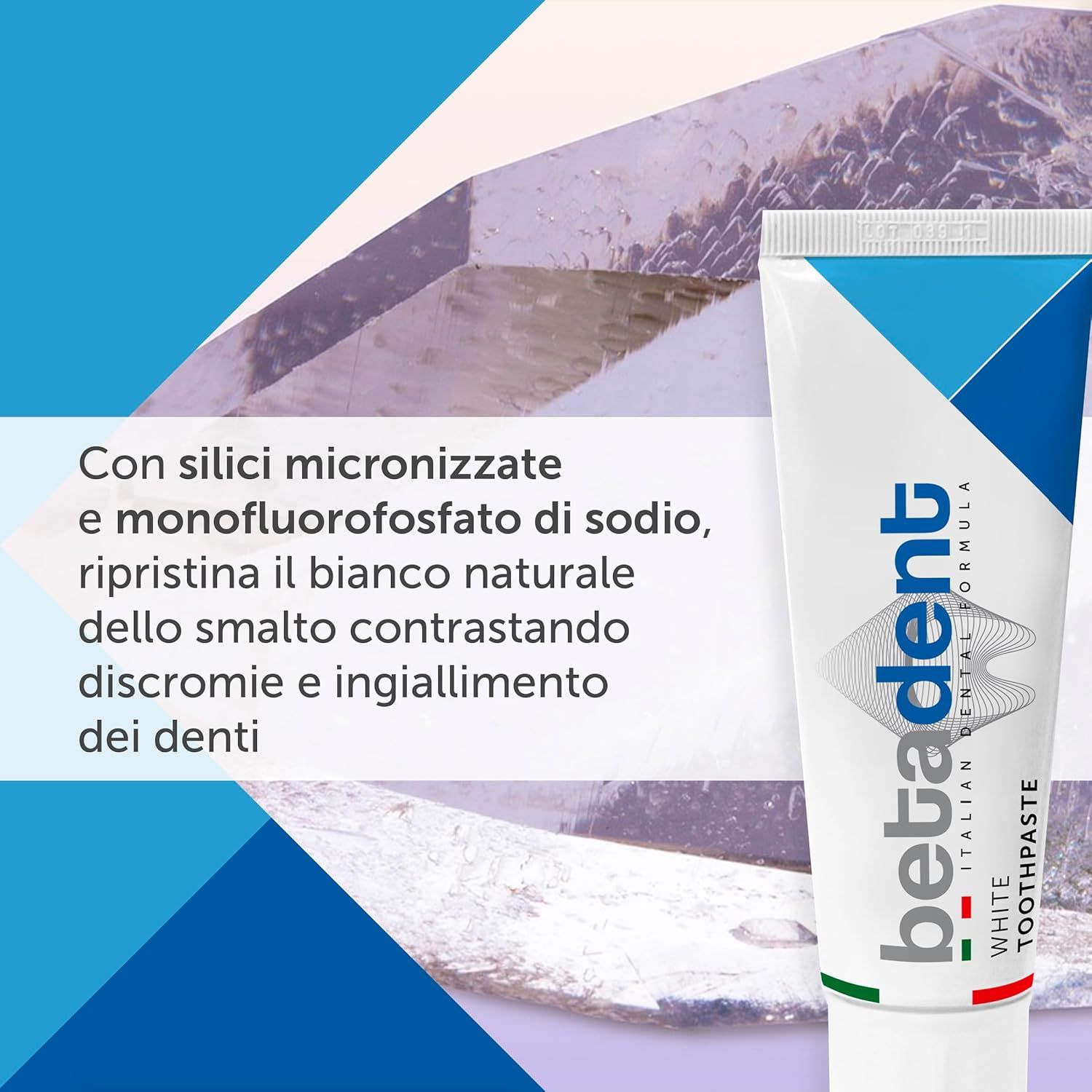 BETADENT - Dentifricio White - Sbiancante Delicato non abrasivo anti placca e tartaro