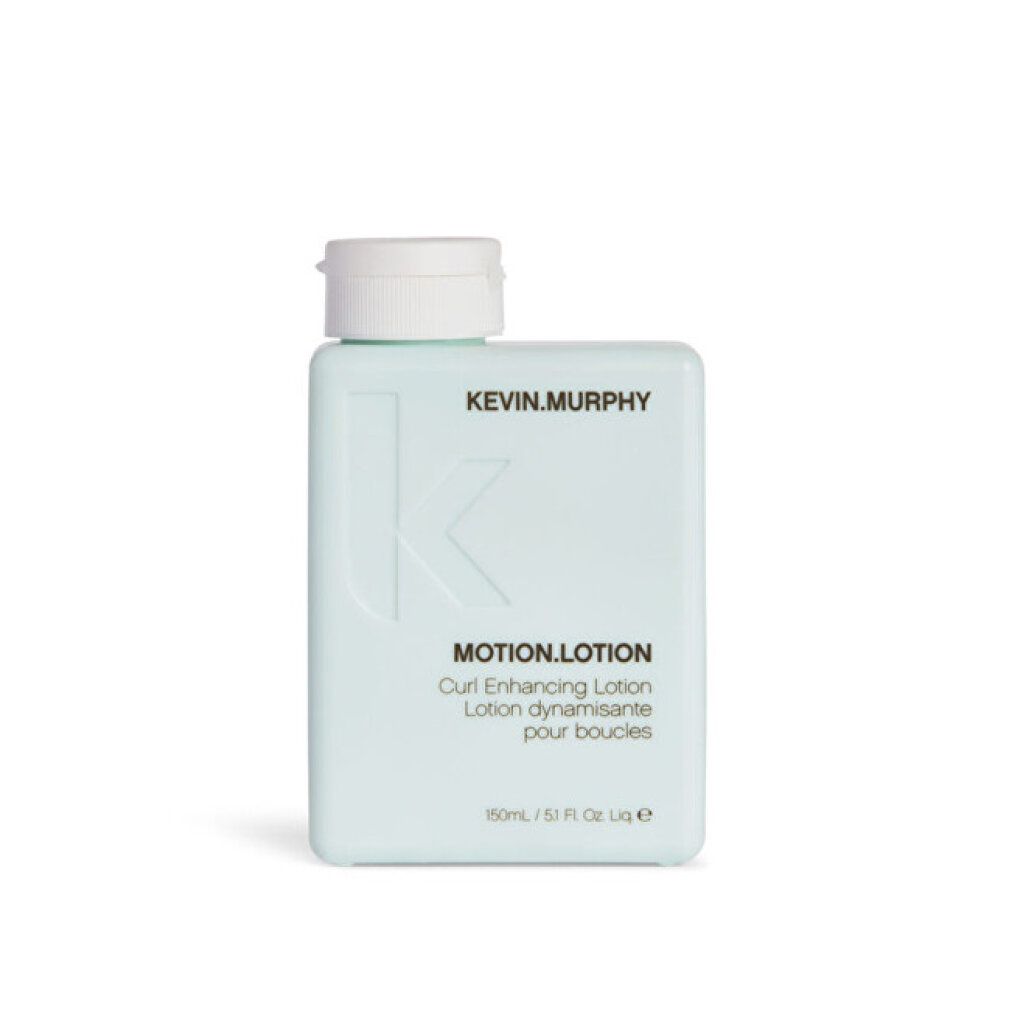 Flacone verde chiaro con tappo bianco. Scritta: KEVIN.MURPHY, MOTION.LOTION. Testo in inglese e francese. 150 ml.