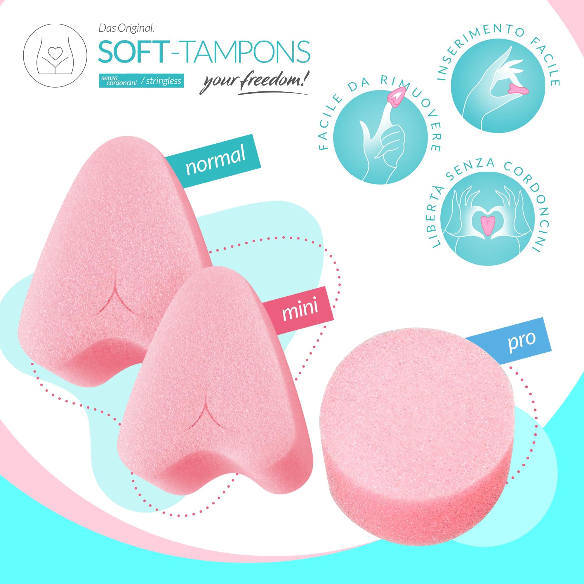Confezione con due Soft Tampon Normal rosa, senza filo.