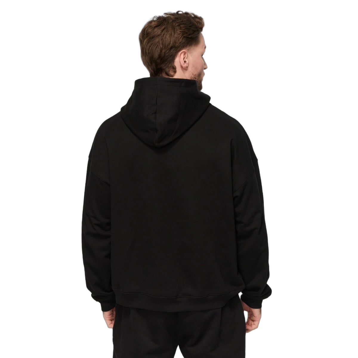 GymBeam Felpa uomo oversize Varsity Black con tasche