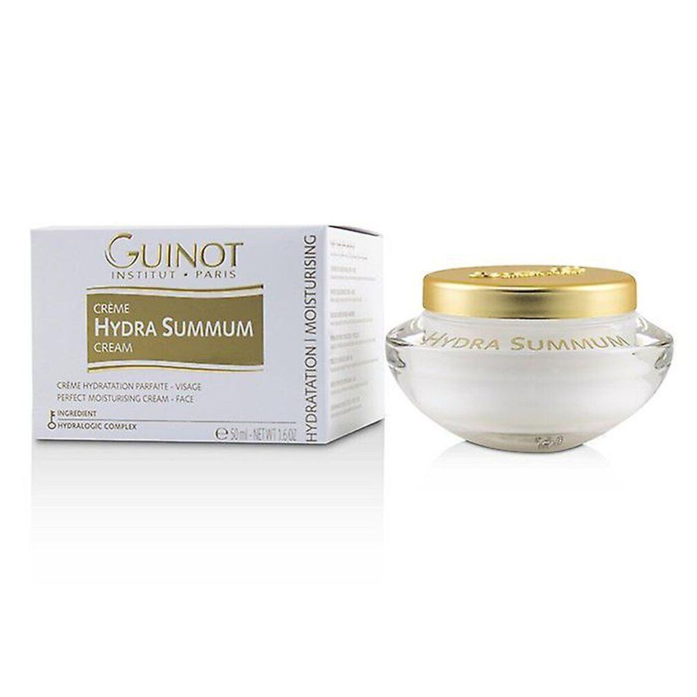 Vasetto di crema e scatola. Sulla scatola "GUINOT". Sul vasetto "HYDRA SUMMUM".