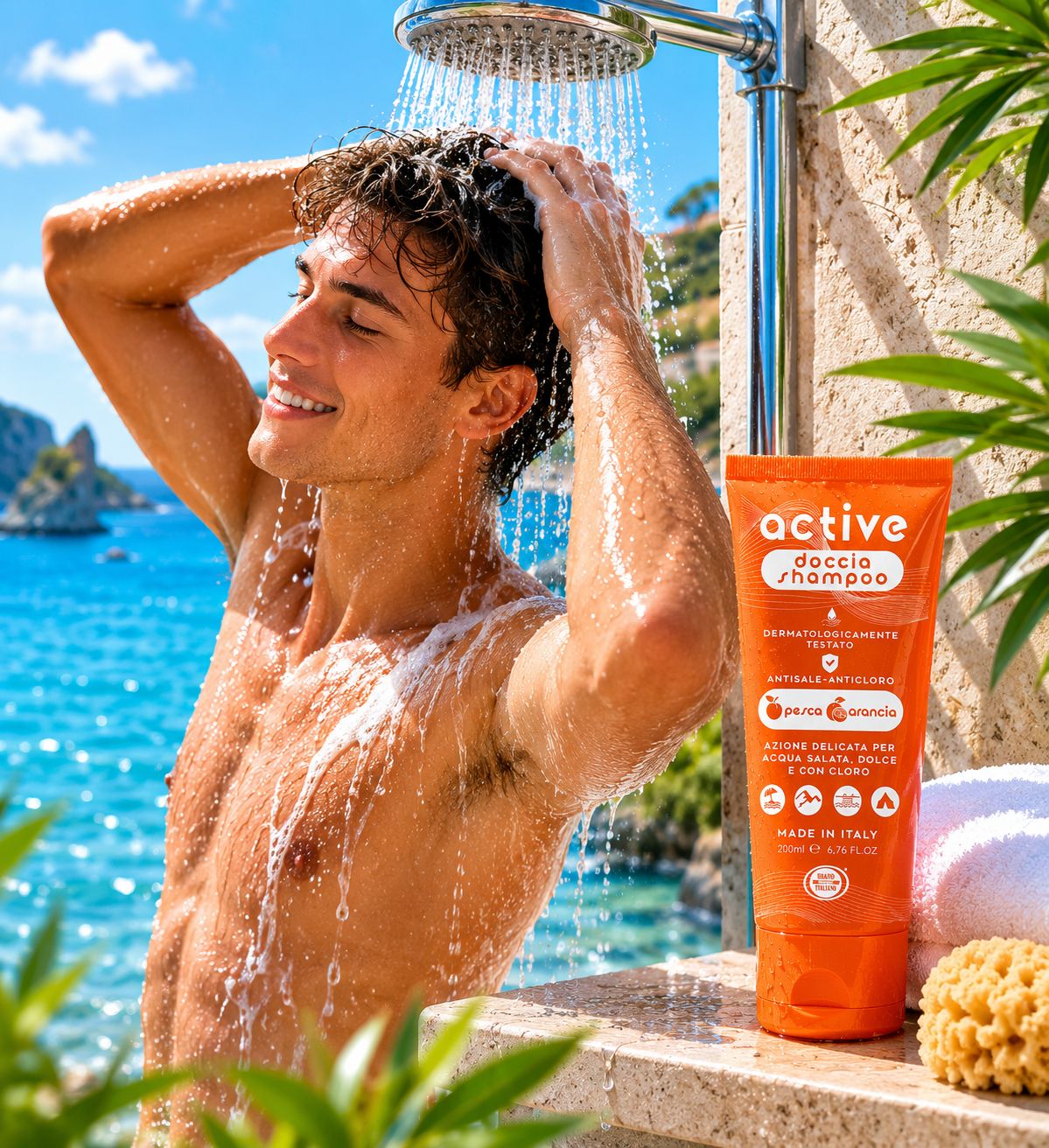 BRAND ITALIA Doccia Shampoo Anti Sale e Anti Cloro Pesca & Arancio