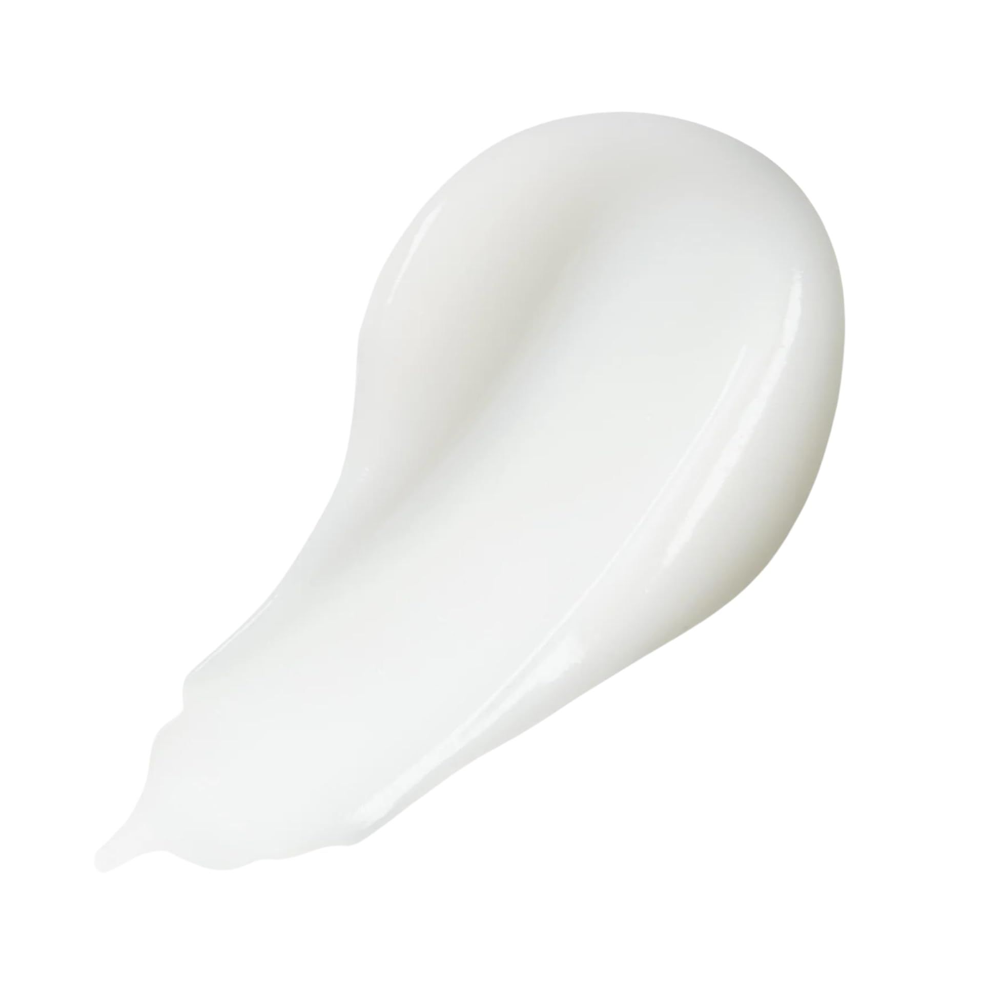 Gel bianco, tratto diagonale. Texture lucida. Sfondo bianco.