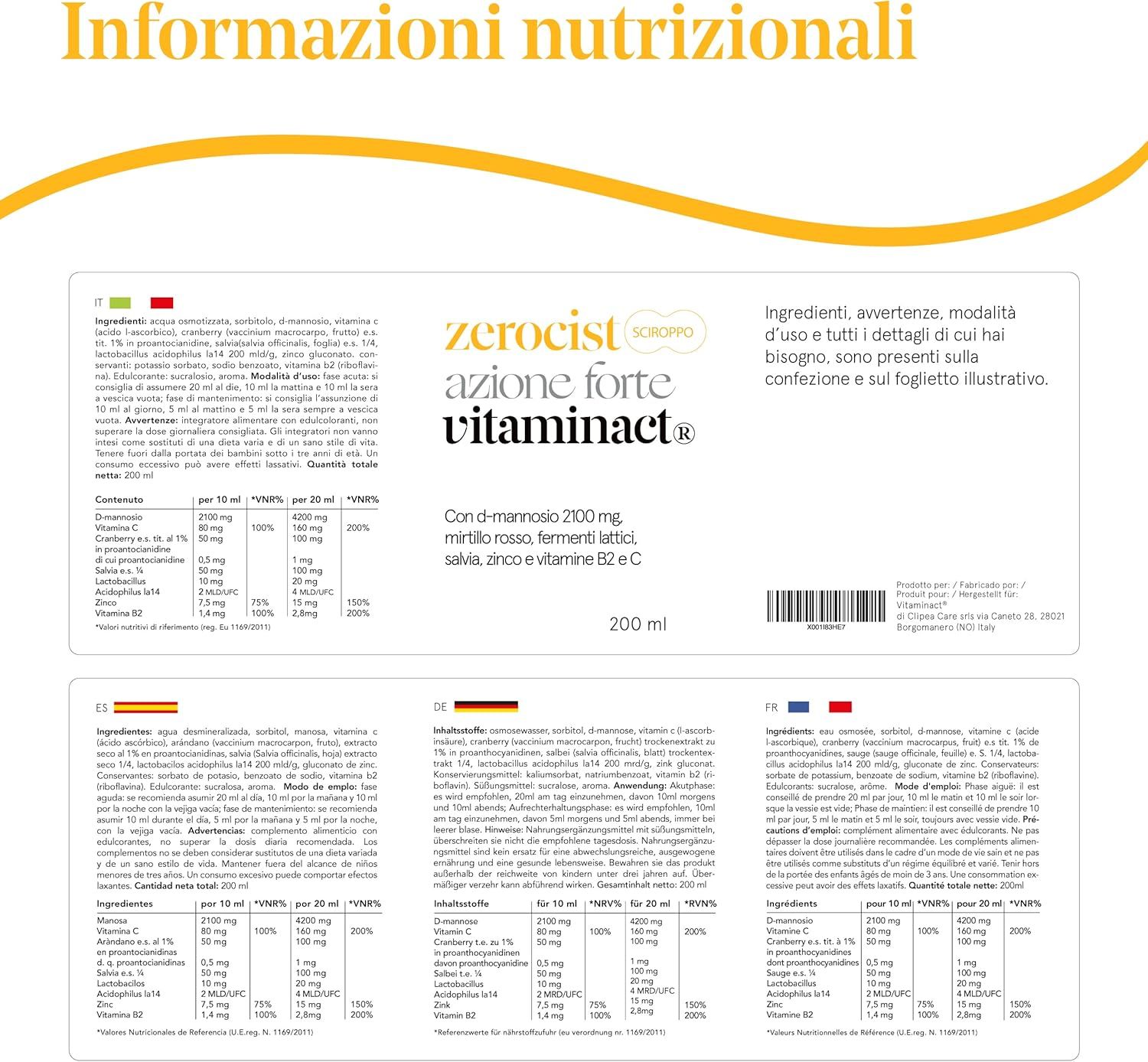 Vitaminact - Zerocist Azione Forte