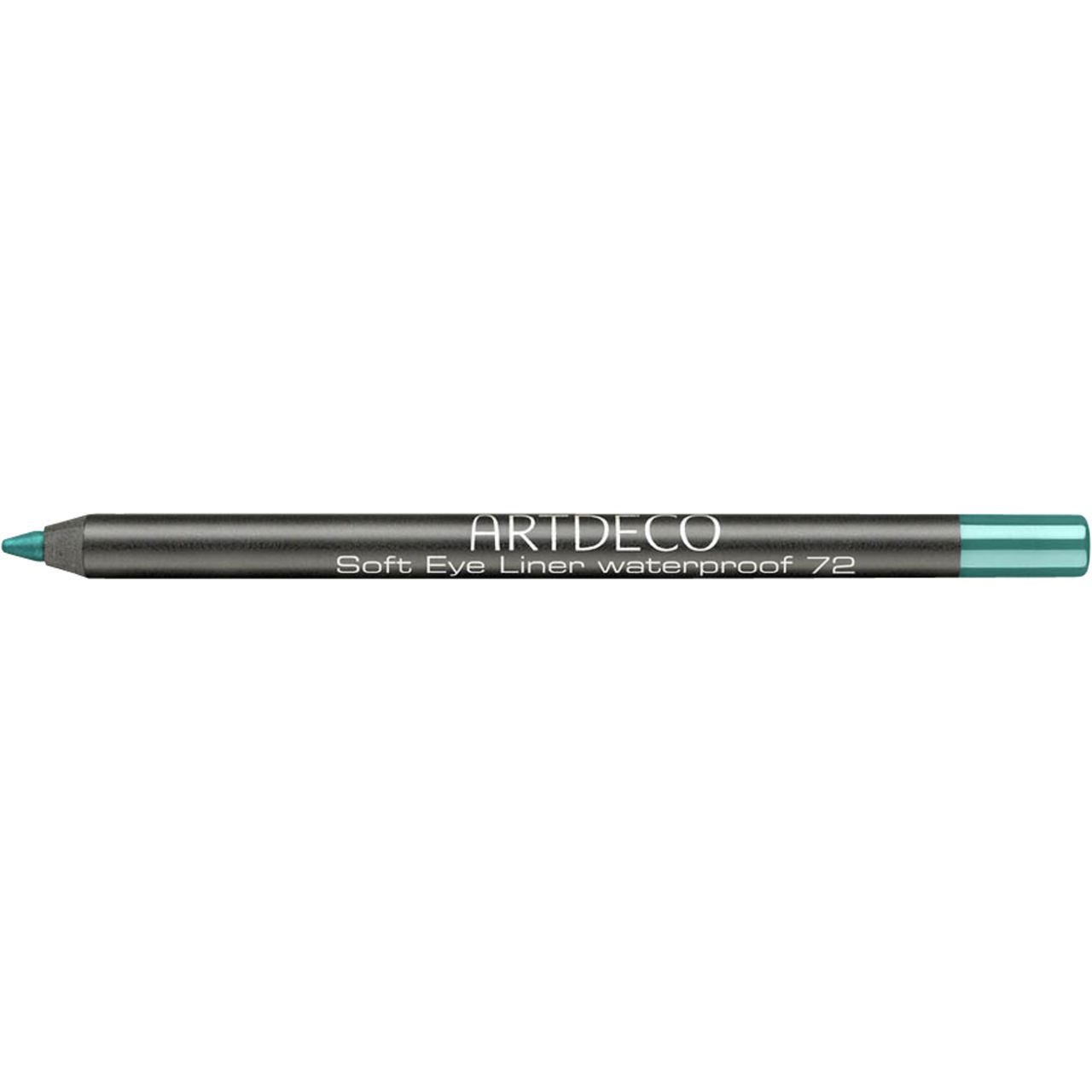 Matita Artdeco Soft Eye Liner Waterproof 72 verde. Fusto nero con nome del prodotto. Punta e estremità verdi.