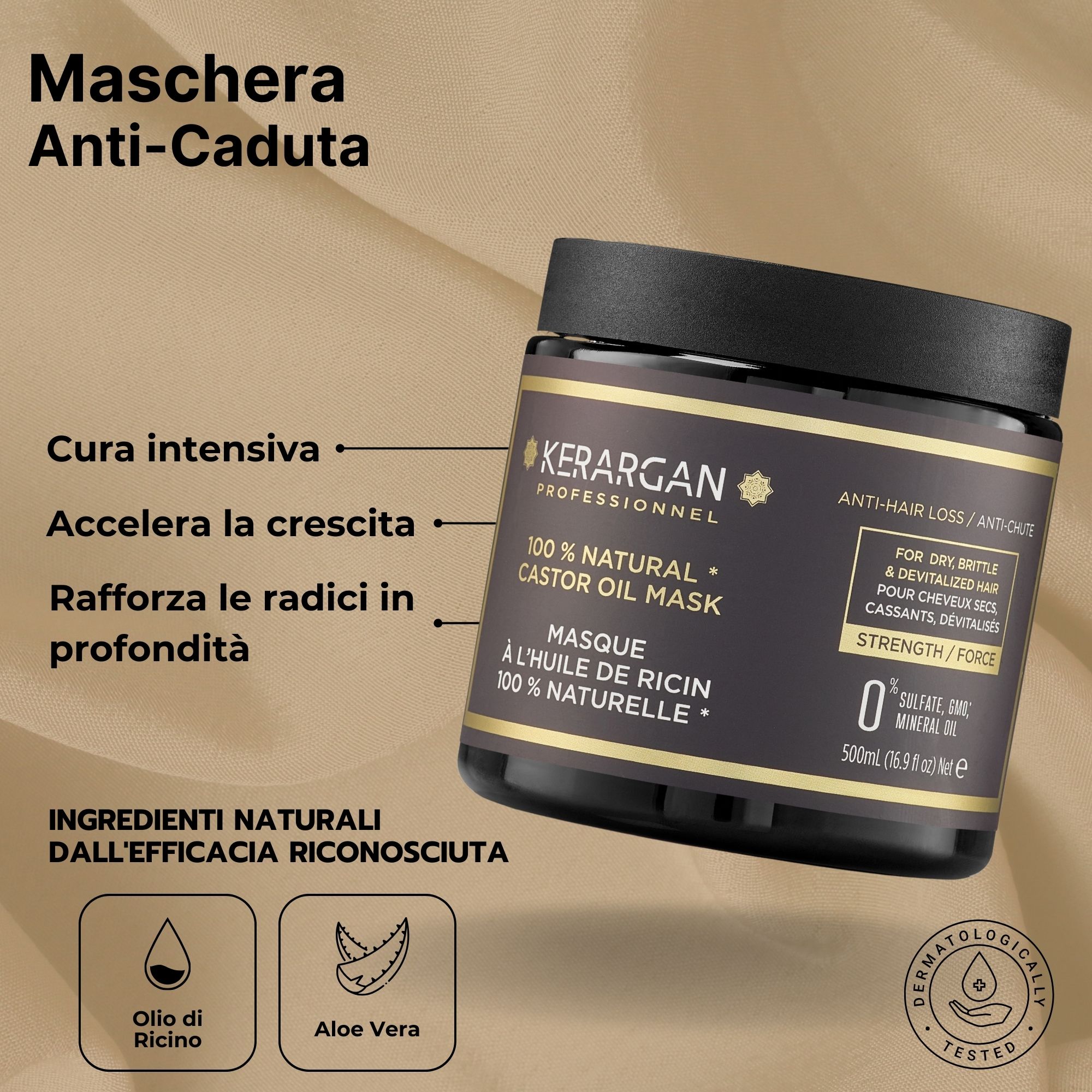 Kerargan - Kit Completo Anti-Caduta all’Olio di Ricino